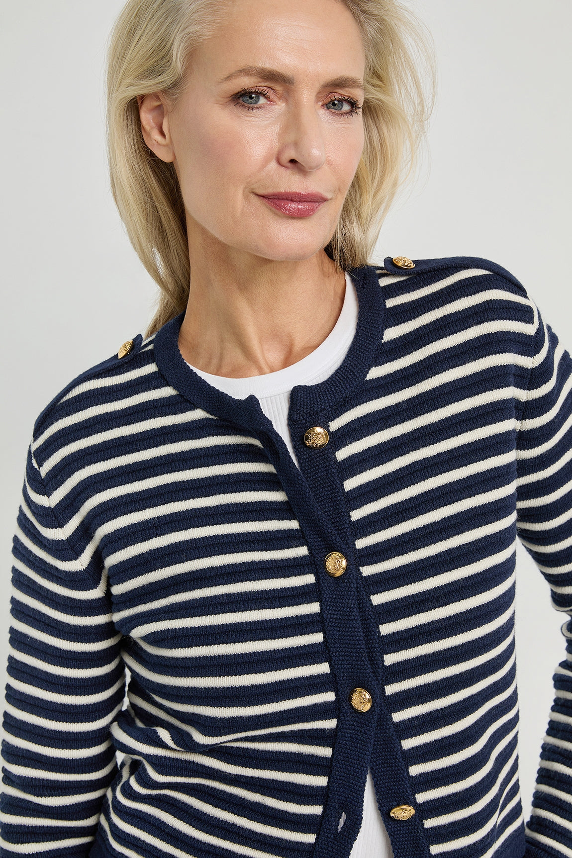 Avery cardigan | Navy stripe