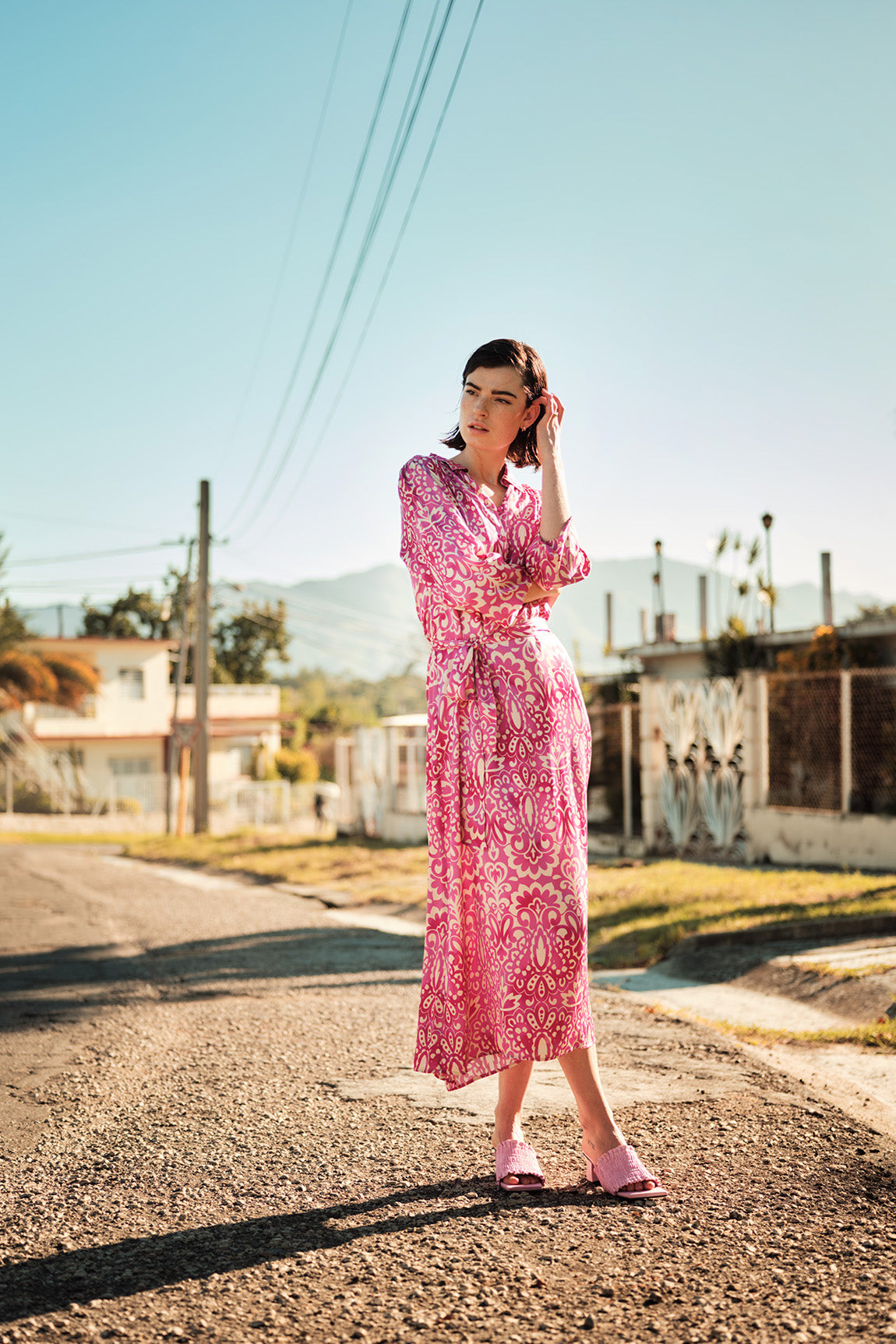 Julie dress | Fuchsia print