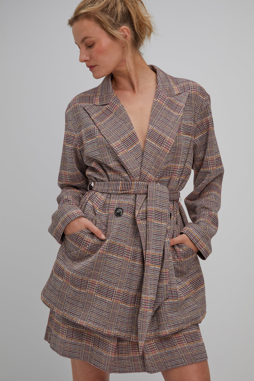 Storm blazer | Multi colour dark check