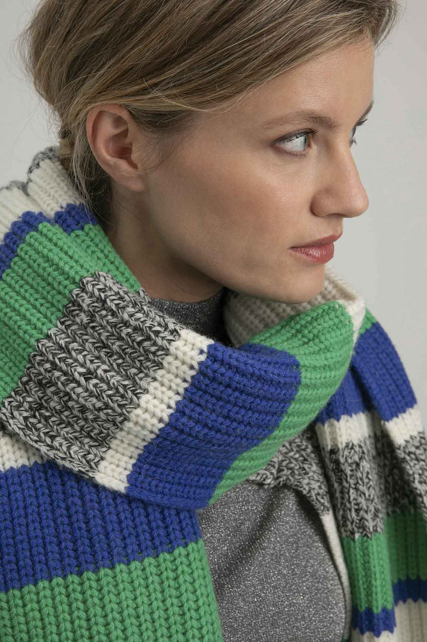 Sabrina scarf | Parrot green stripe