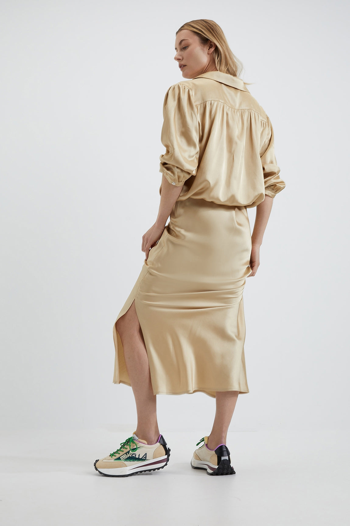 Satin Skirt Darwin | Light Khaki