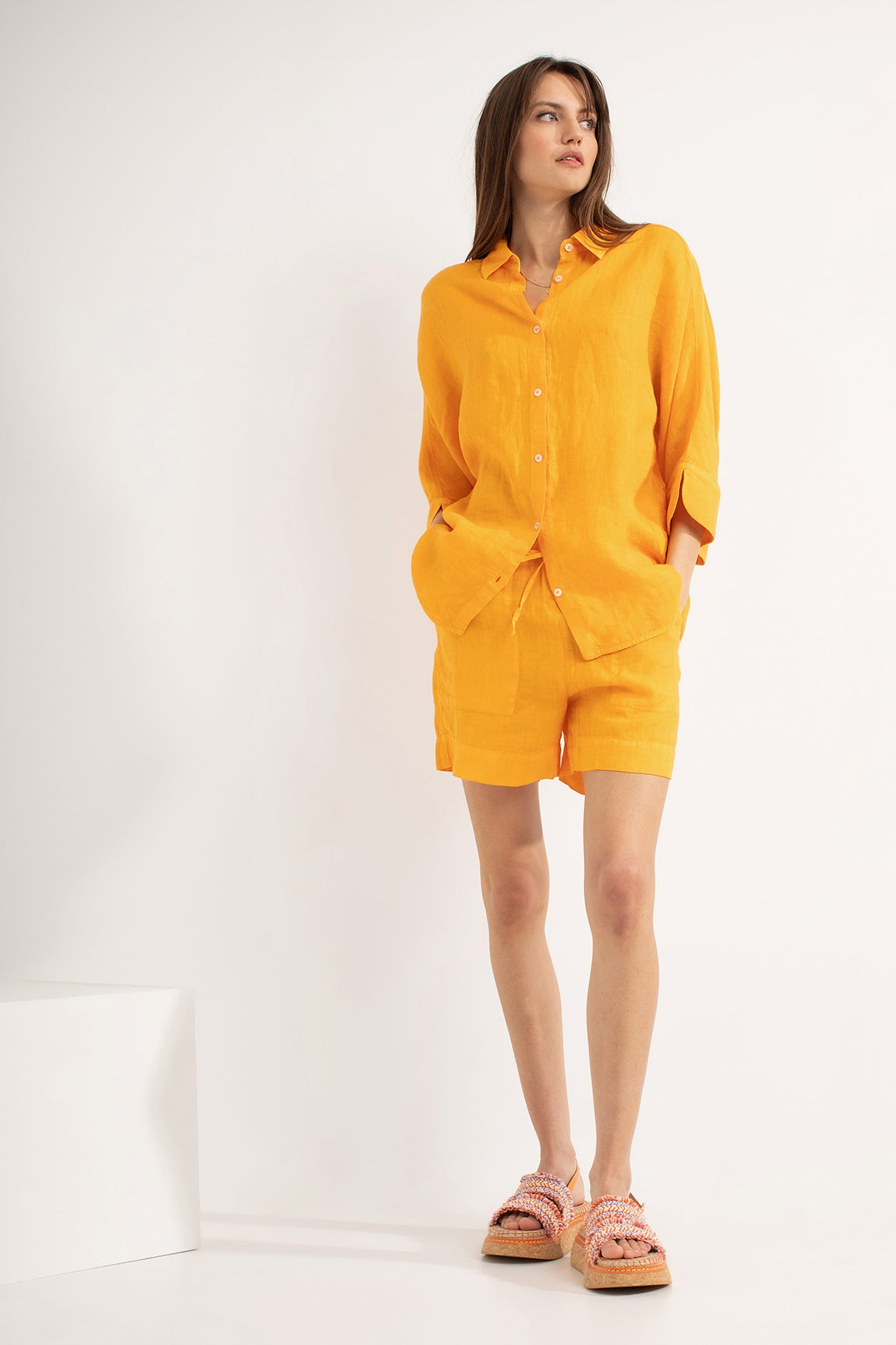 Linen Shorts Darius | Light Orange