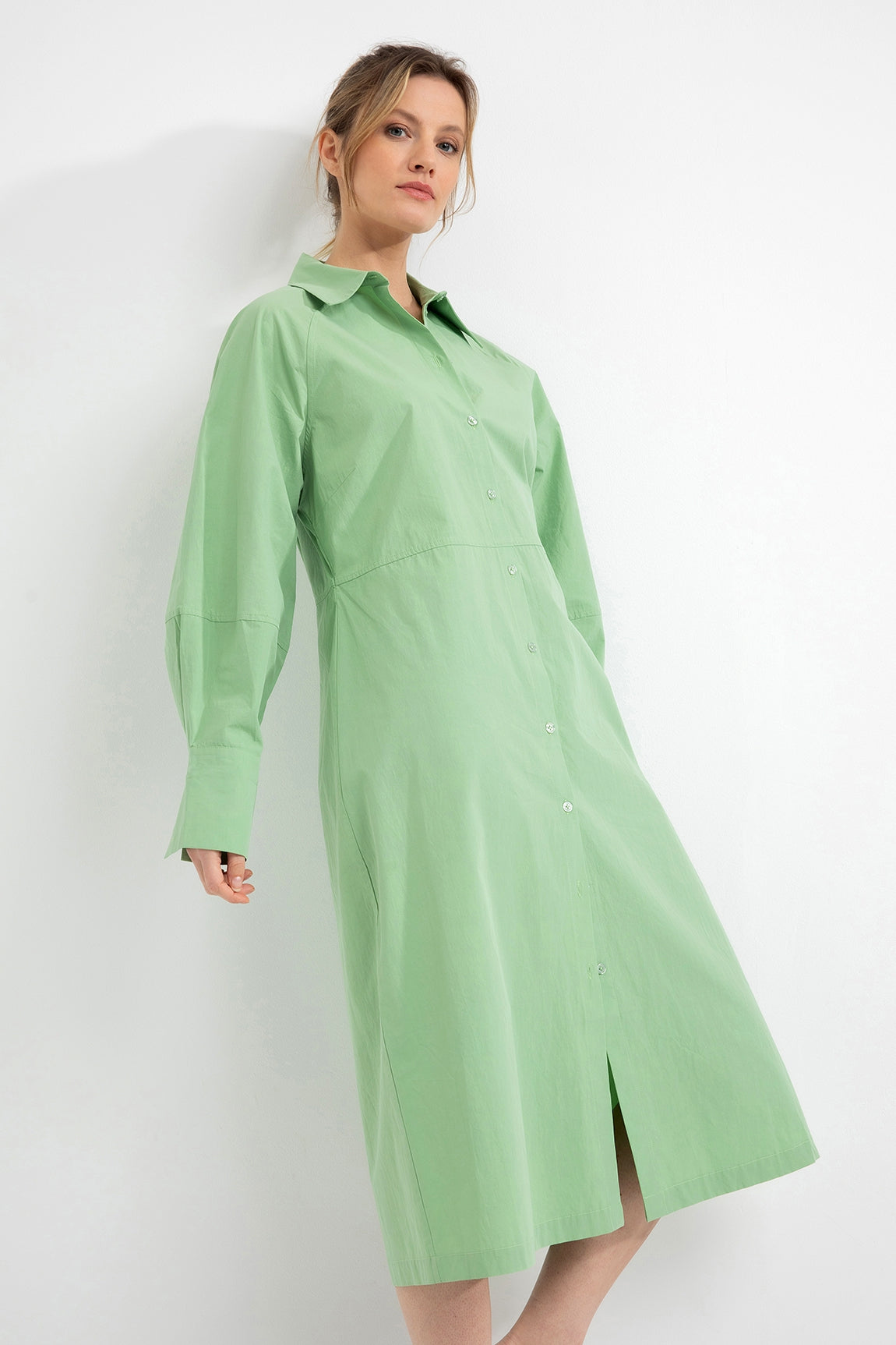 Cotton Dress Dex | Sea Green