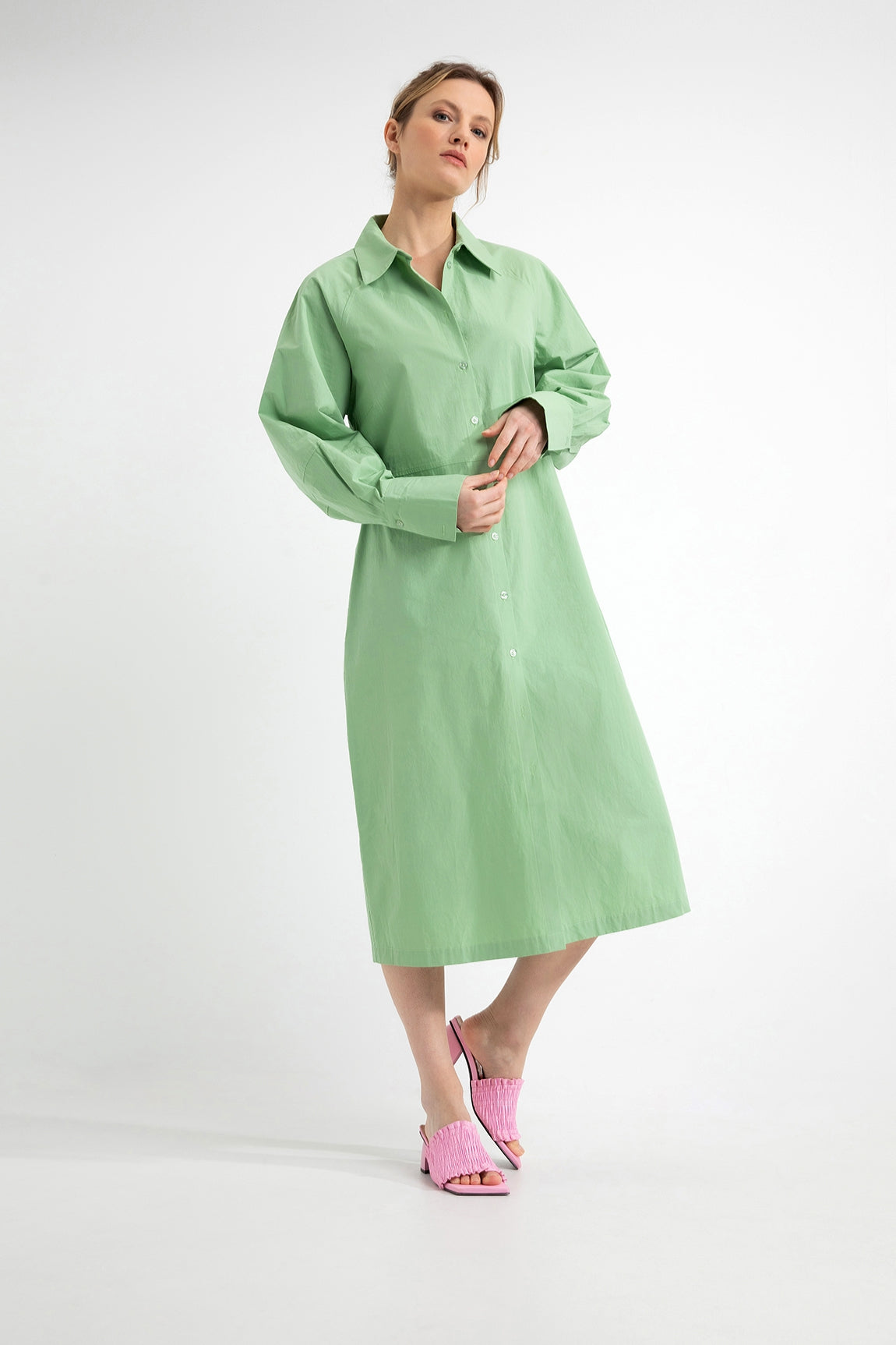 Cotton Dress Dex | Sea Green