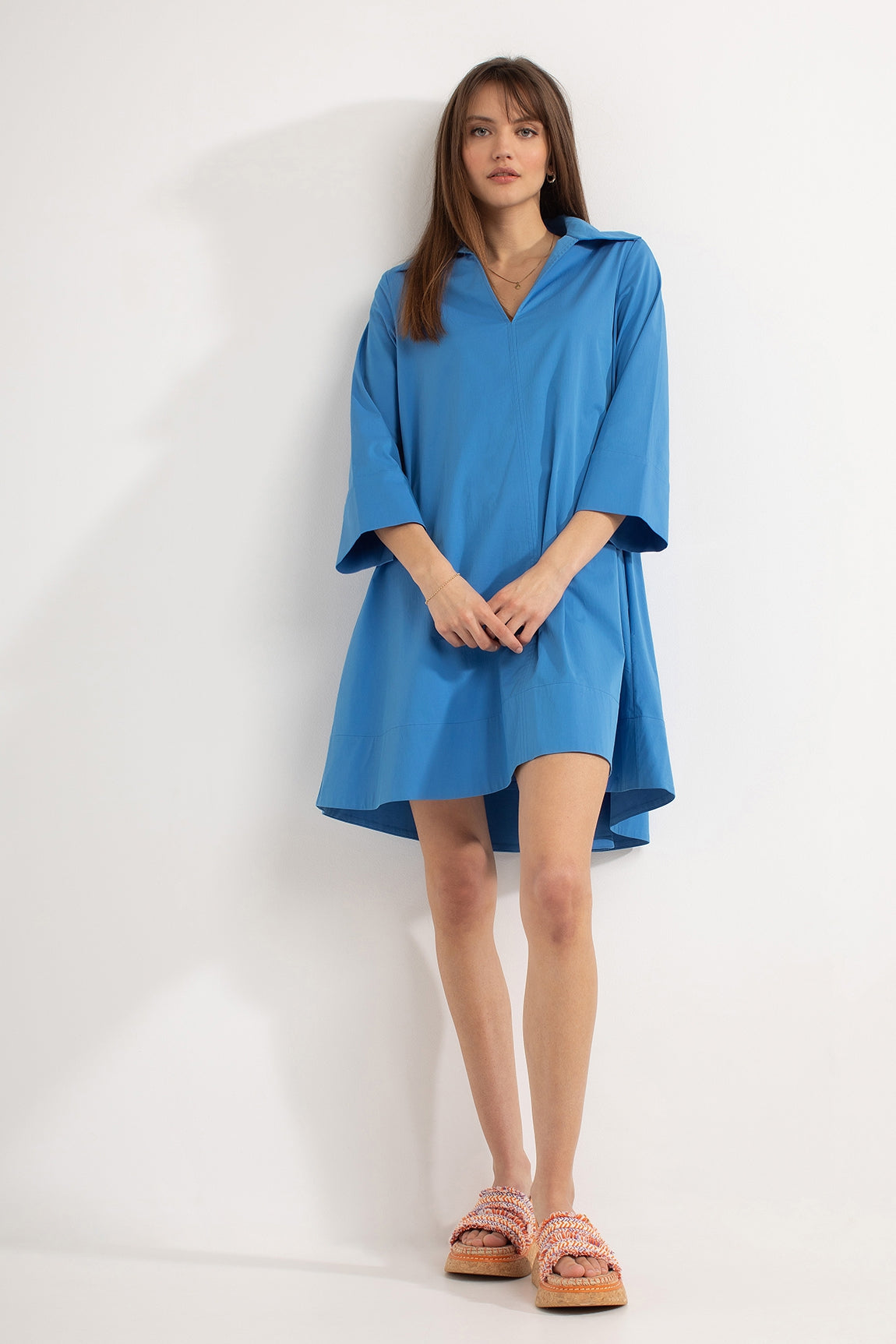 Stretch Cotton Dress Daley | Cobalt Blue