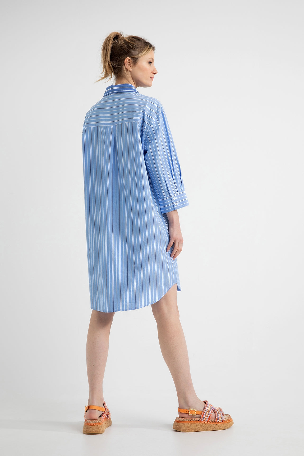 Shirt Dress Daantje | Light Blue stripe