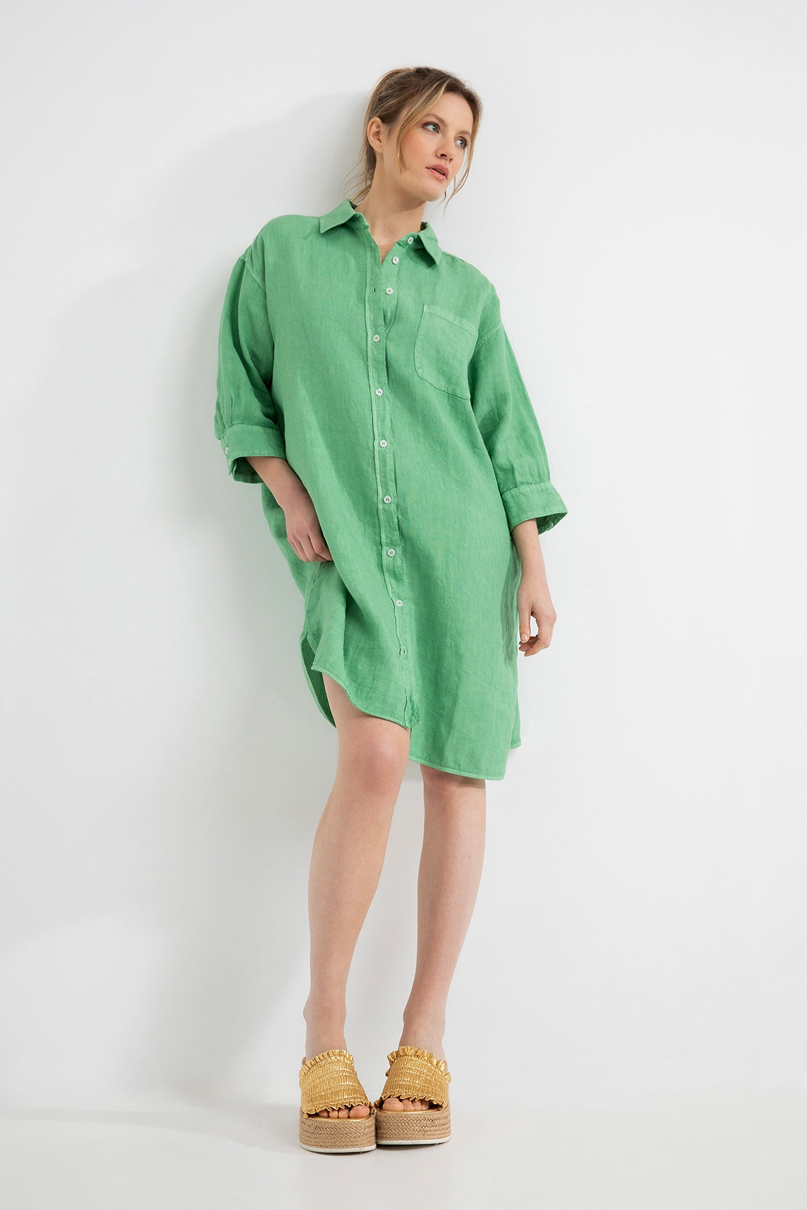 Linen Dress Daantje | Sea Green