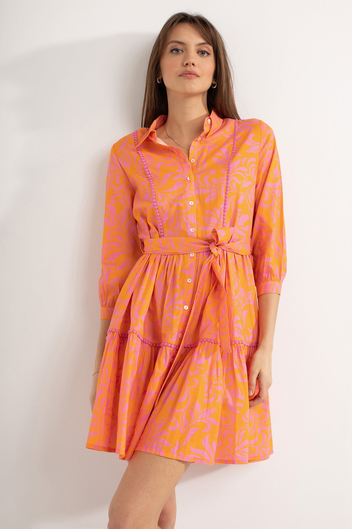 Print Dress Diane | Light Orange print