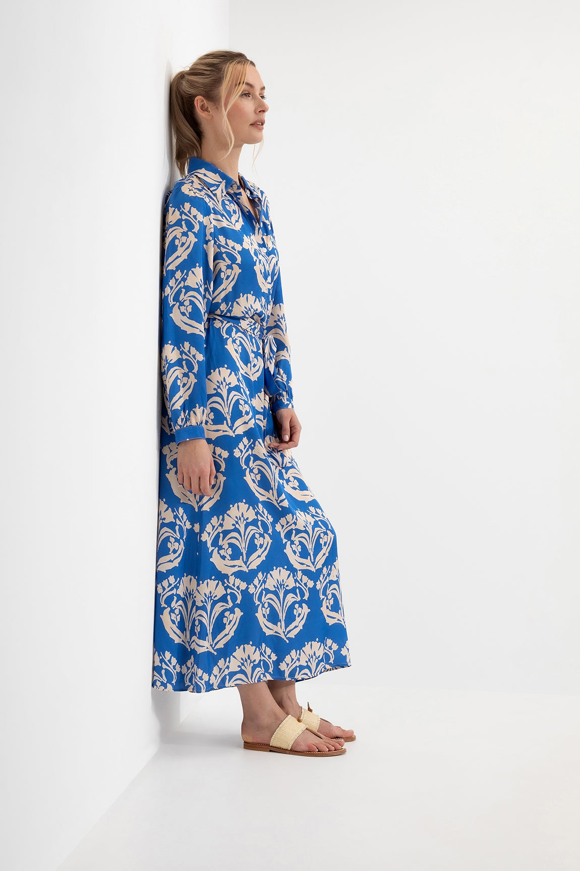 Print Dress Dahlia | Cobalt Blue print