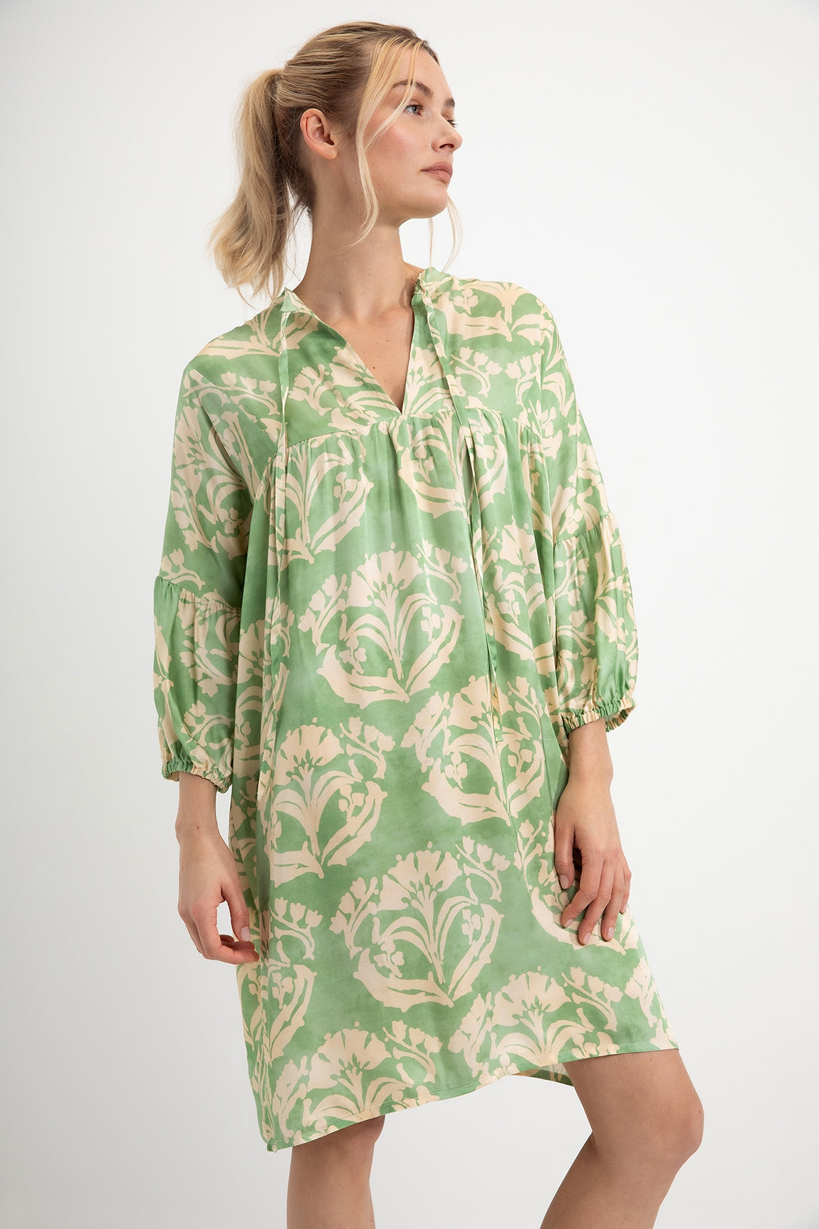 Print Dress Dina | Sea Green print