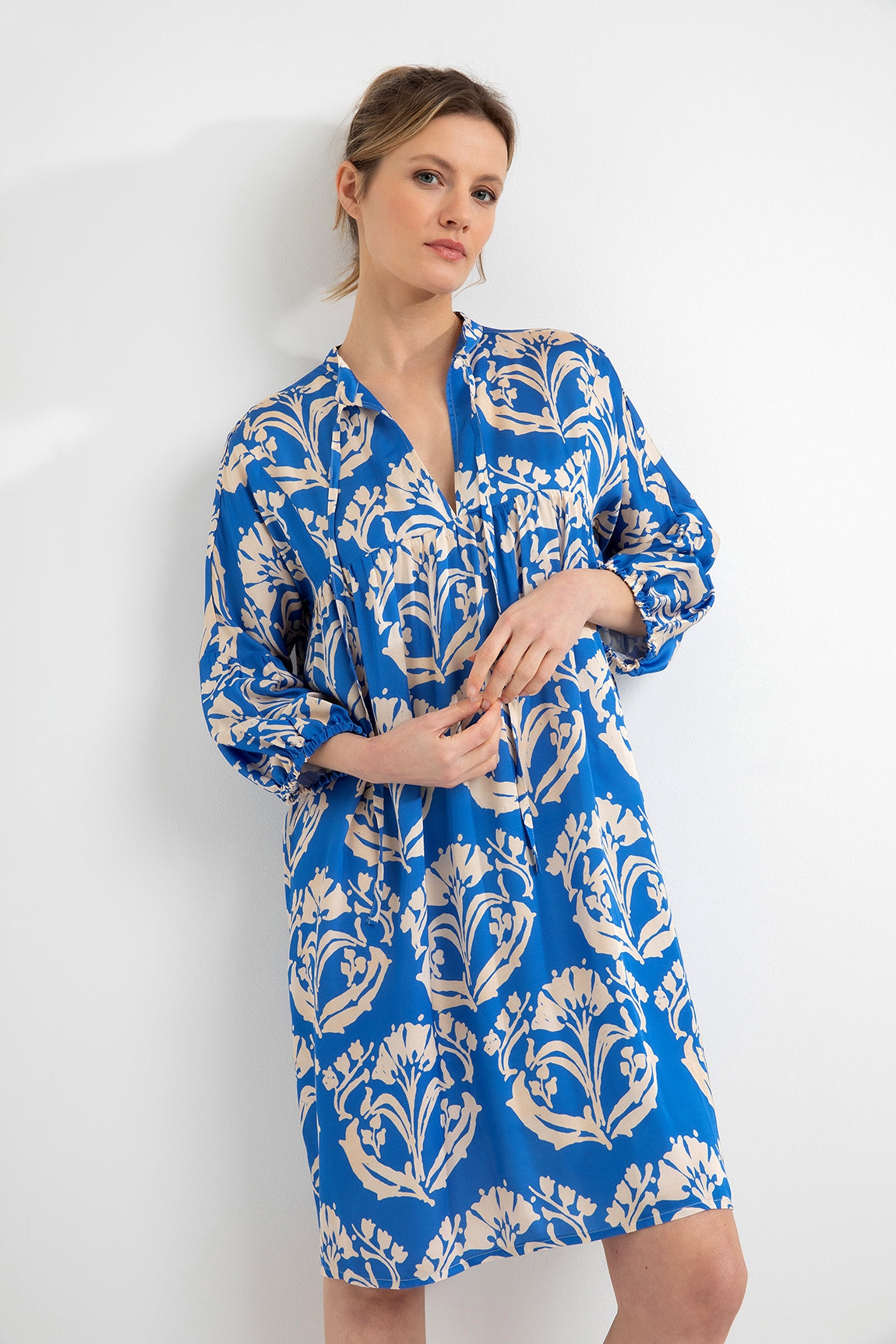 Print Dress Dina | Cobalt Blue print