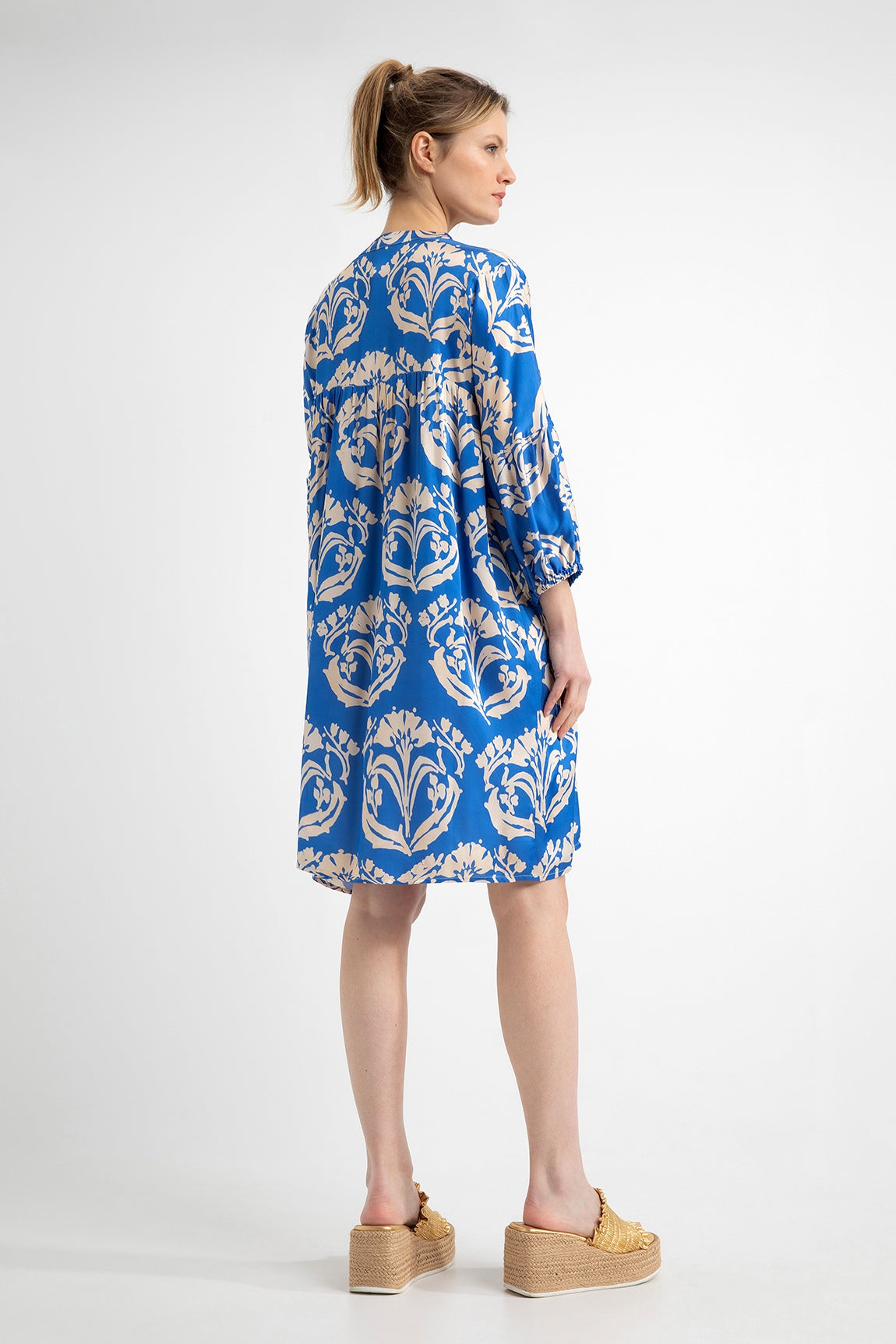 Print Dress Dina | Cobalt Blue print