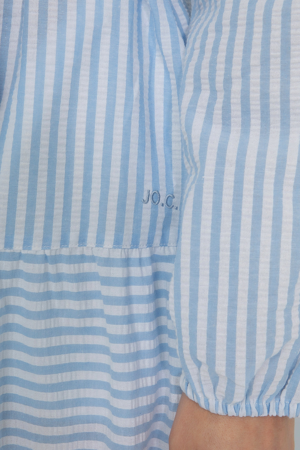 Cotton Maxi Dress Dylana | Light Blue stripe