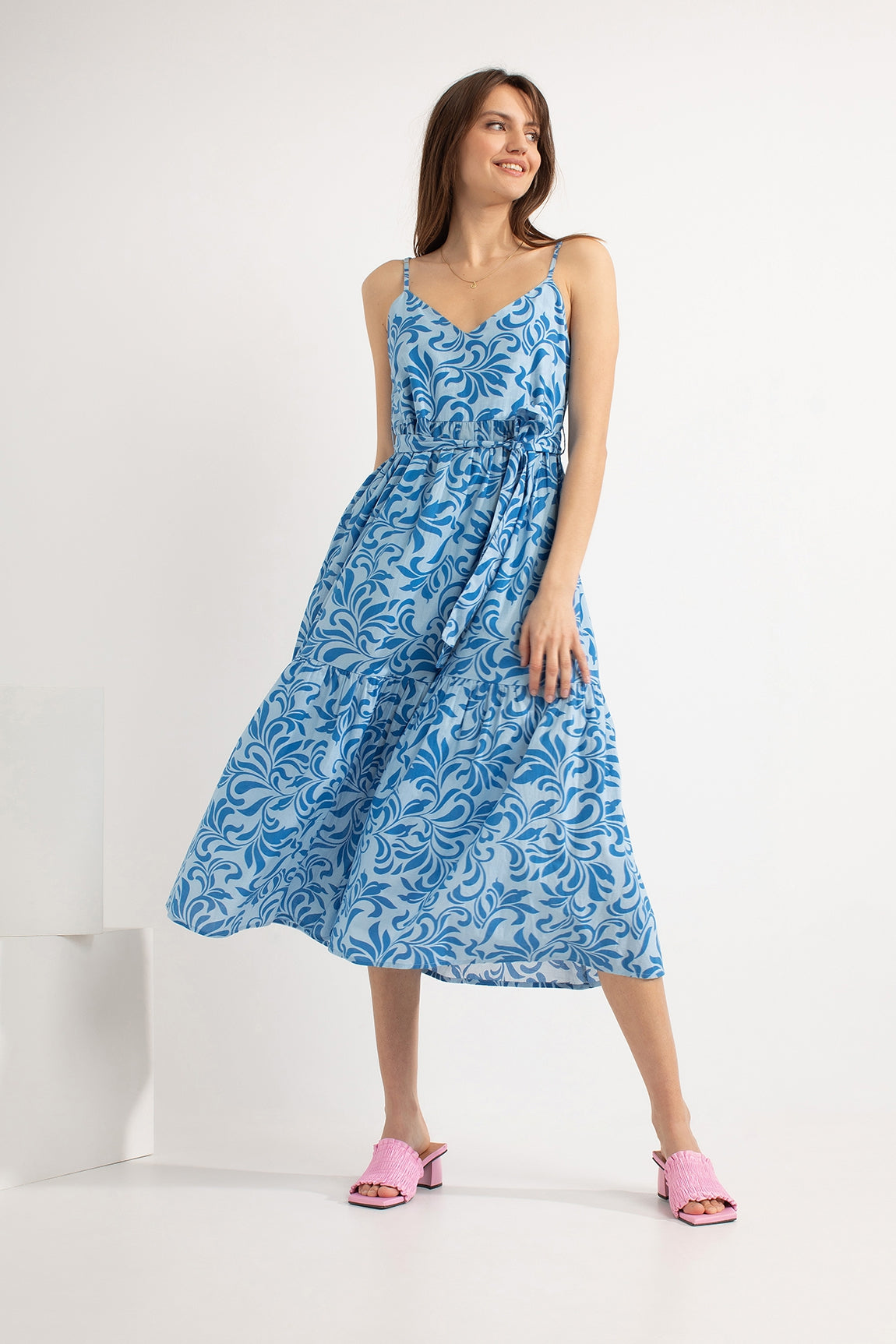 Print Dress Dieter | Cobalt Blue print