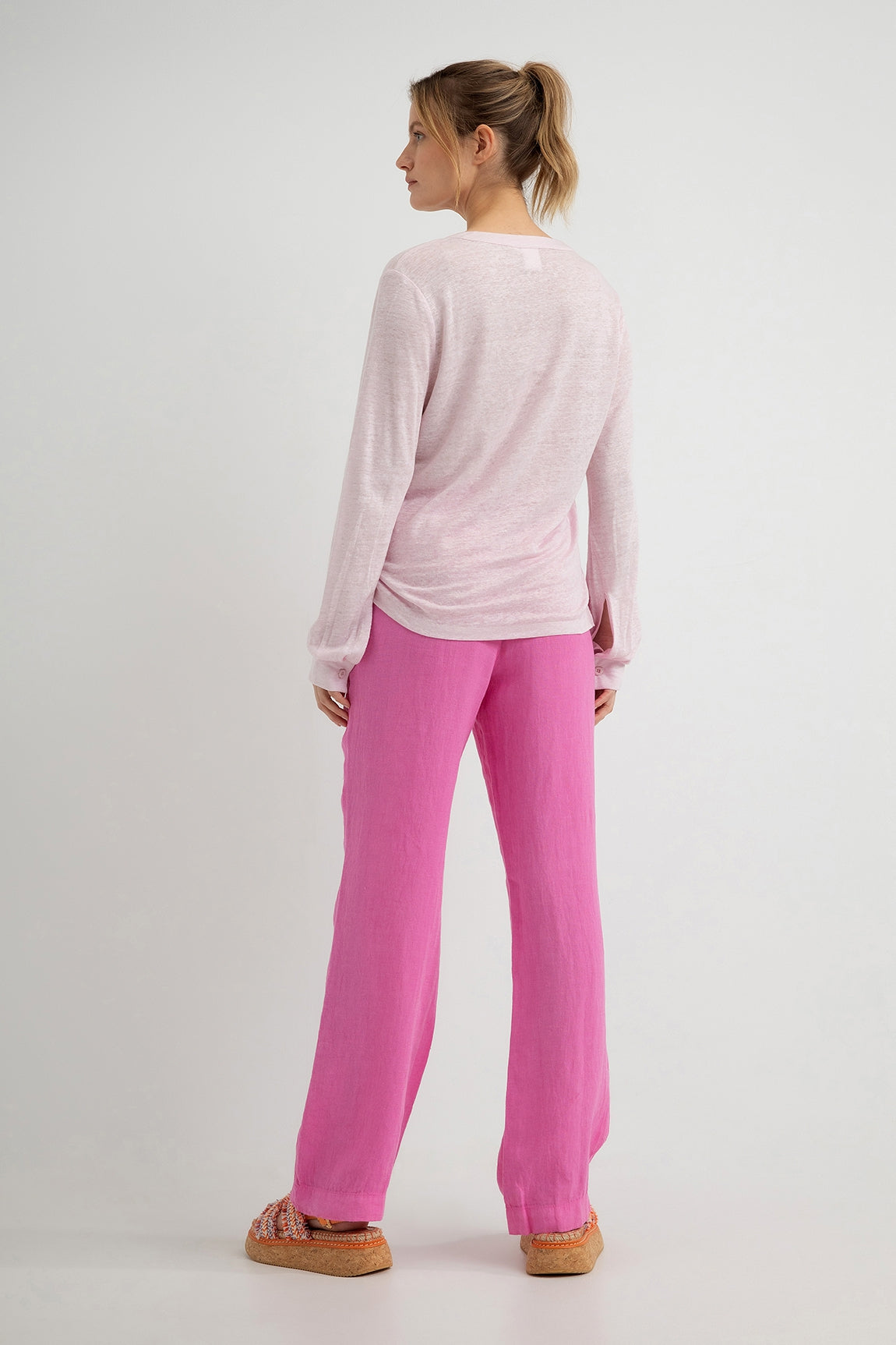 Linen T-Shirt Dolf (Dennis) | Soft Pink