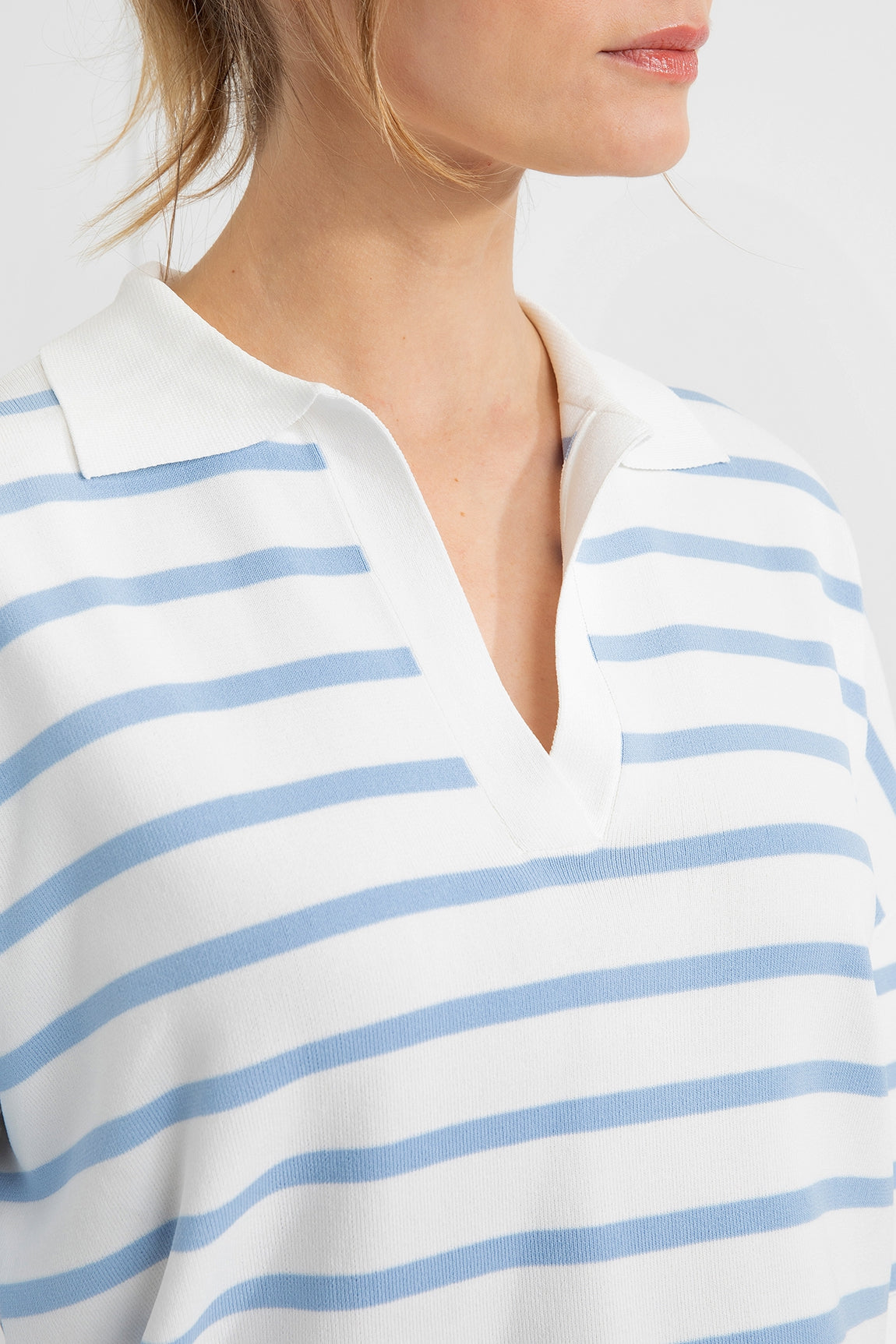 Striped Polo Sweater Dexter | Light Blue stripe