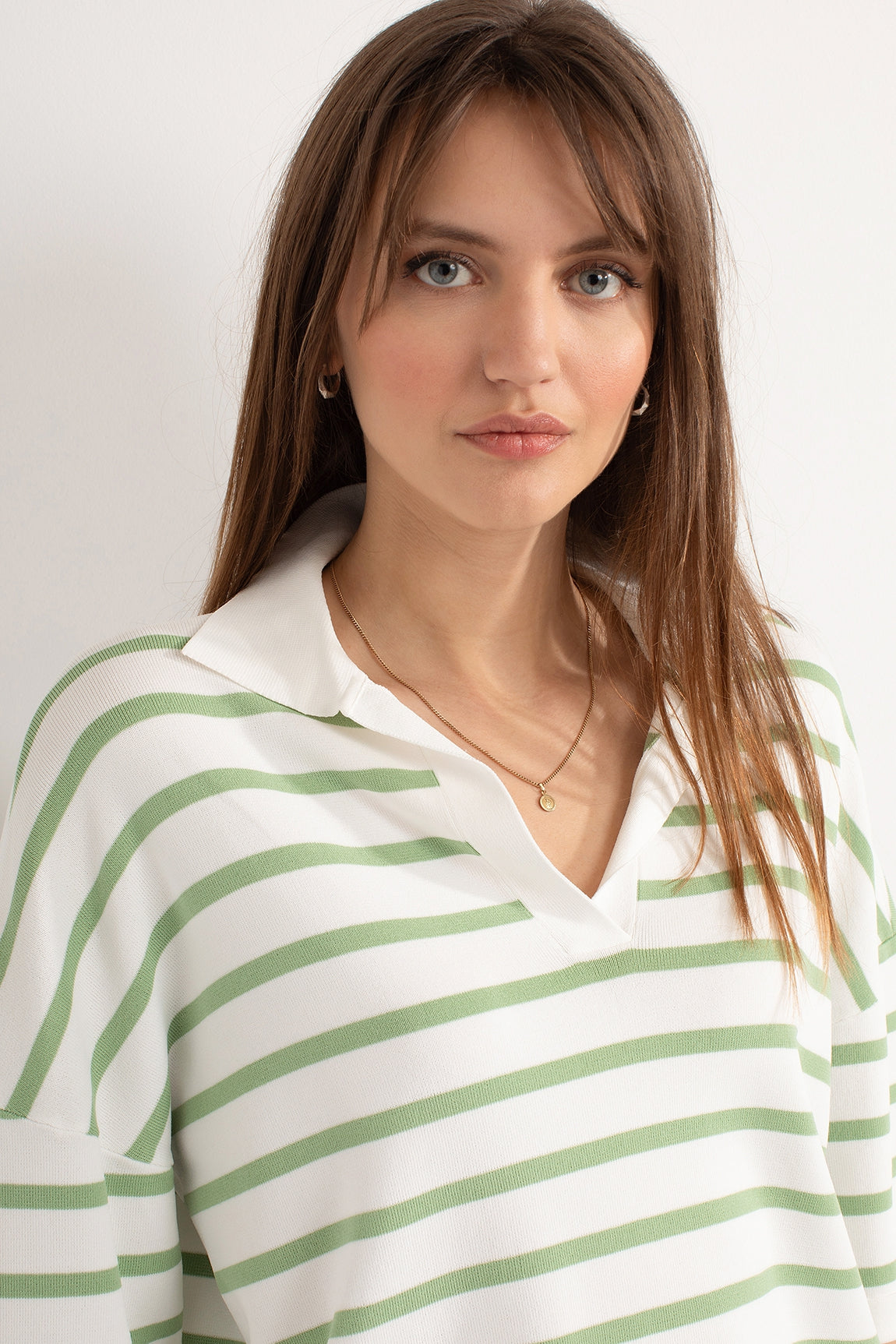 Striped Polo Sweater Dexter | Sea Green Stripe