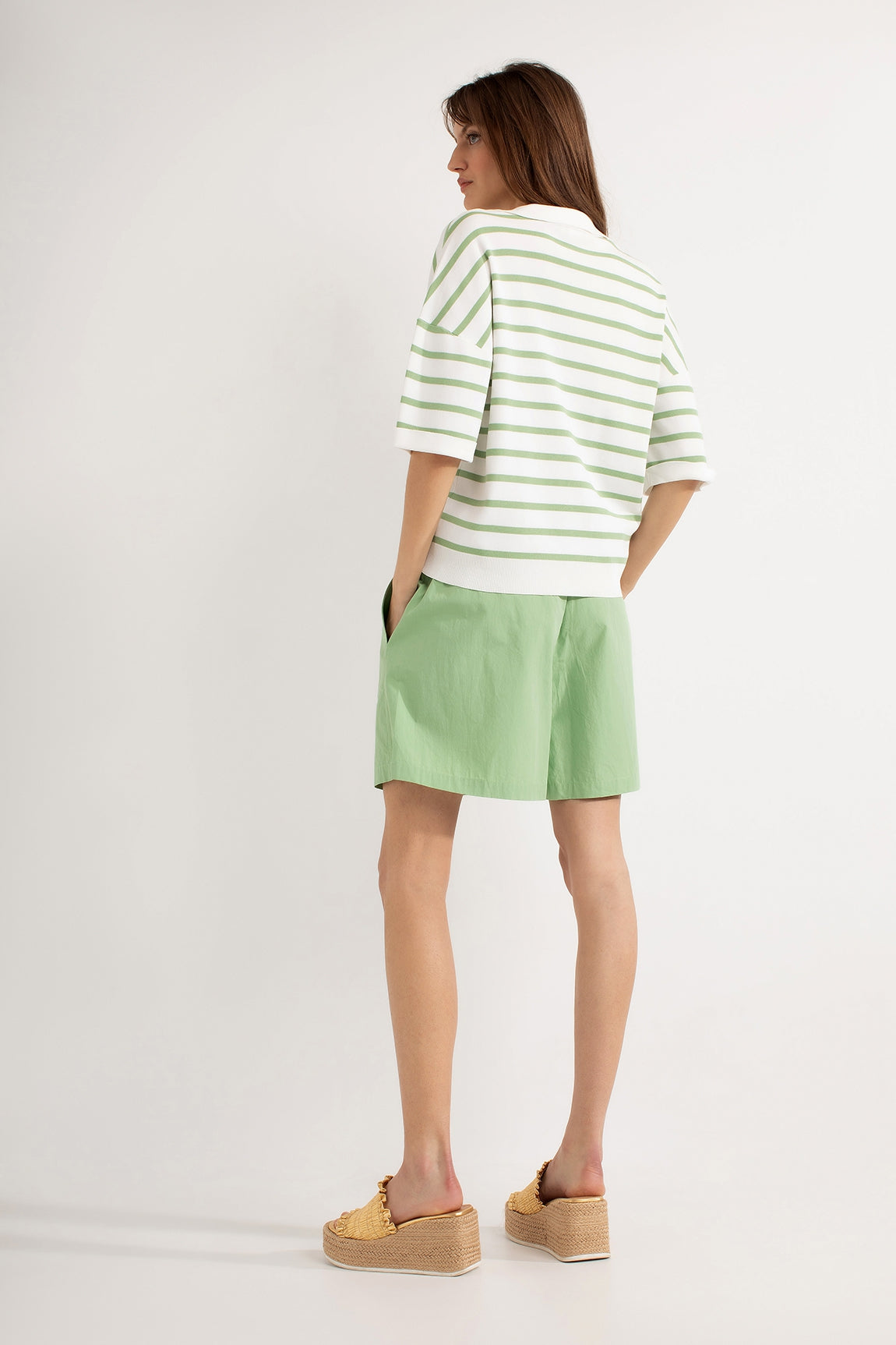 Striped Polo Sweater Dexter | Sea Green Stripe