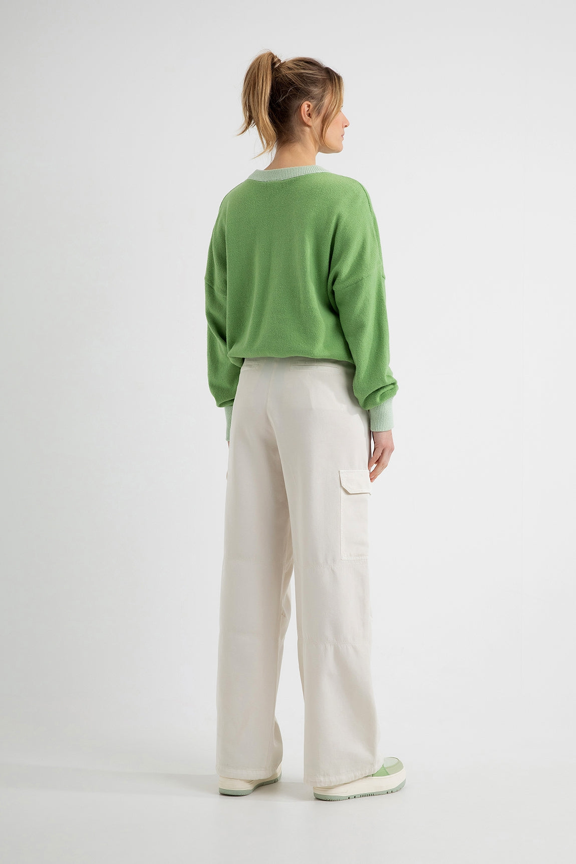 Cotton and Merino Sweater Debora | Sea Green