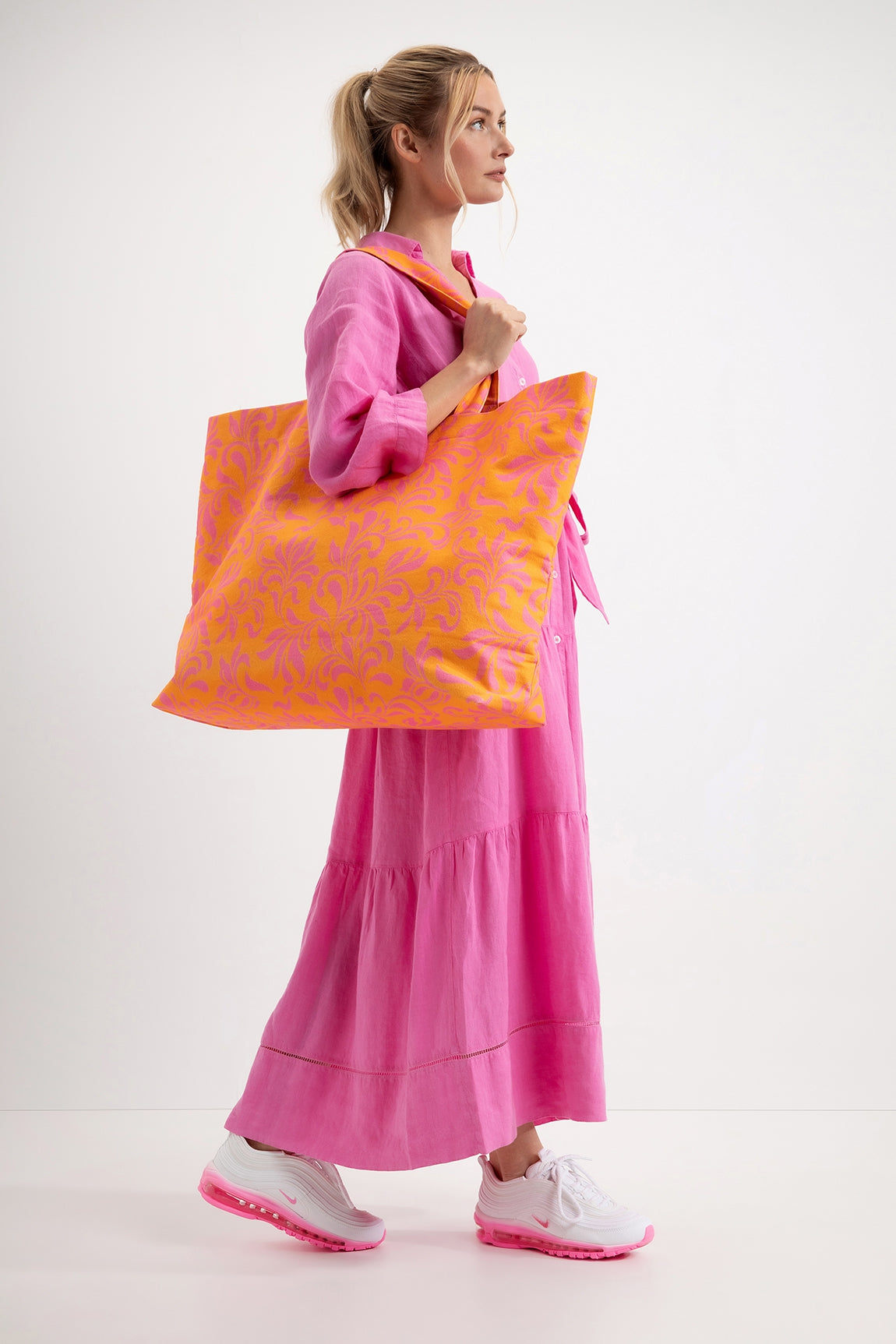 Beach Bag Cotton | Light Orange print