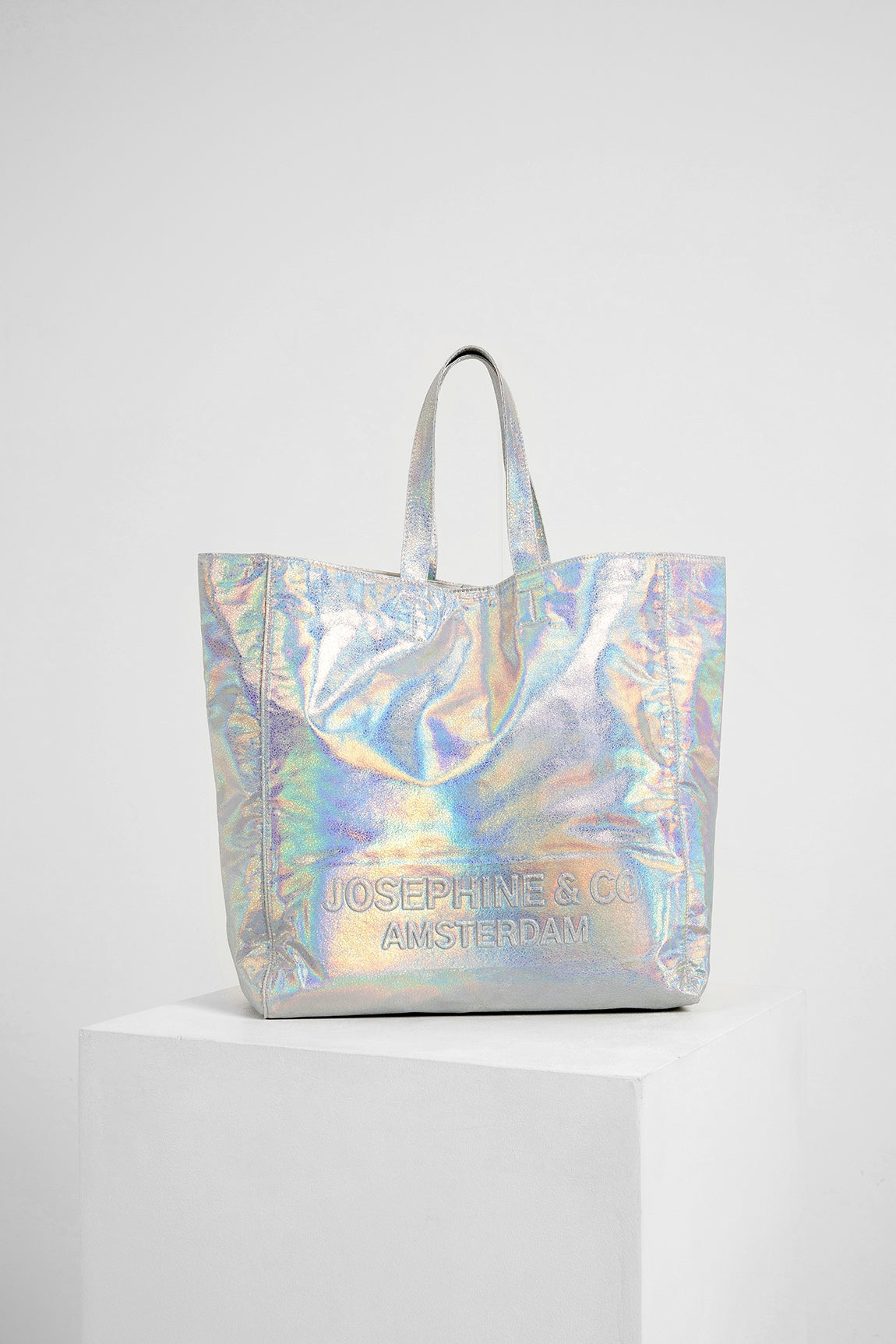 Metallic Shopper Tote Bag | Silver