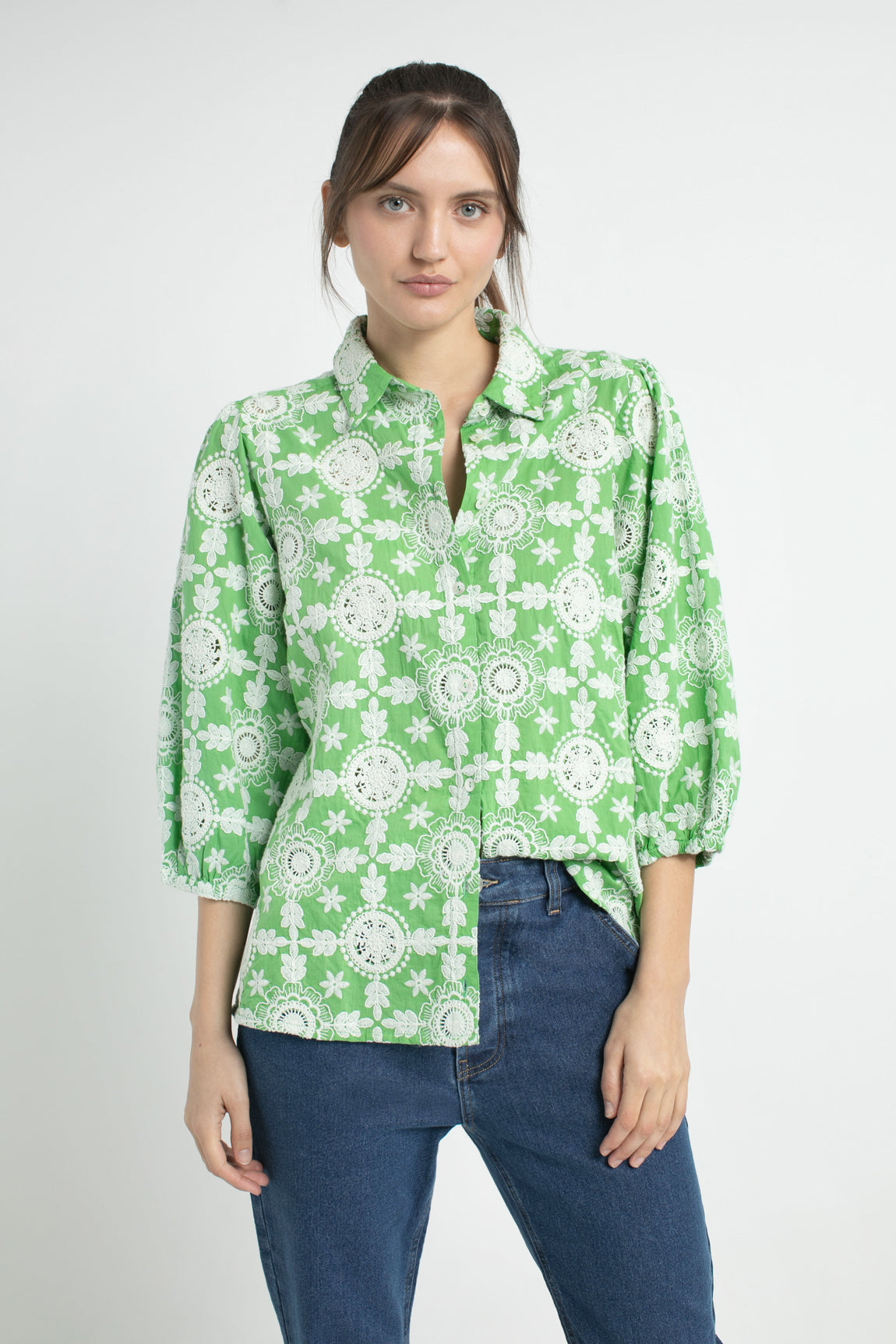 Devan blouse | Parrot Green