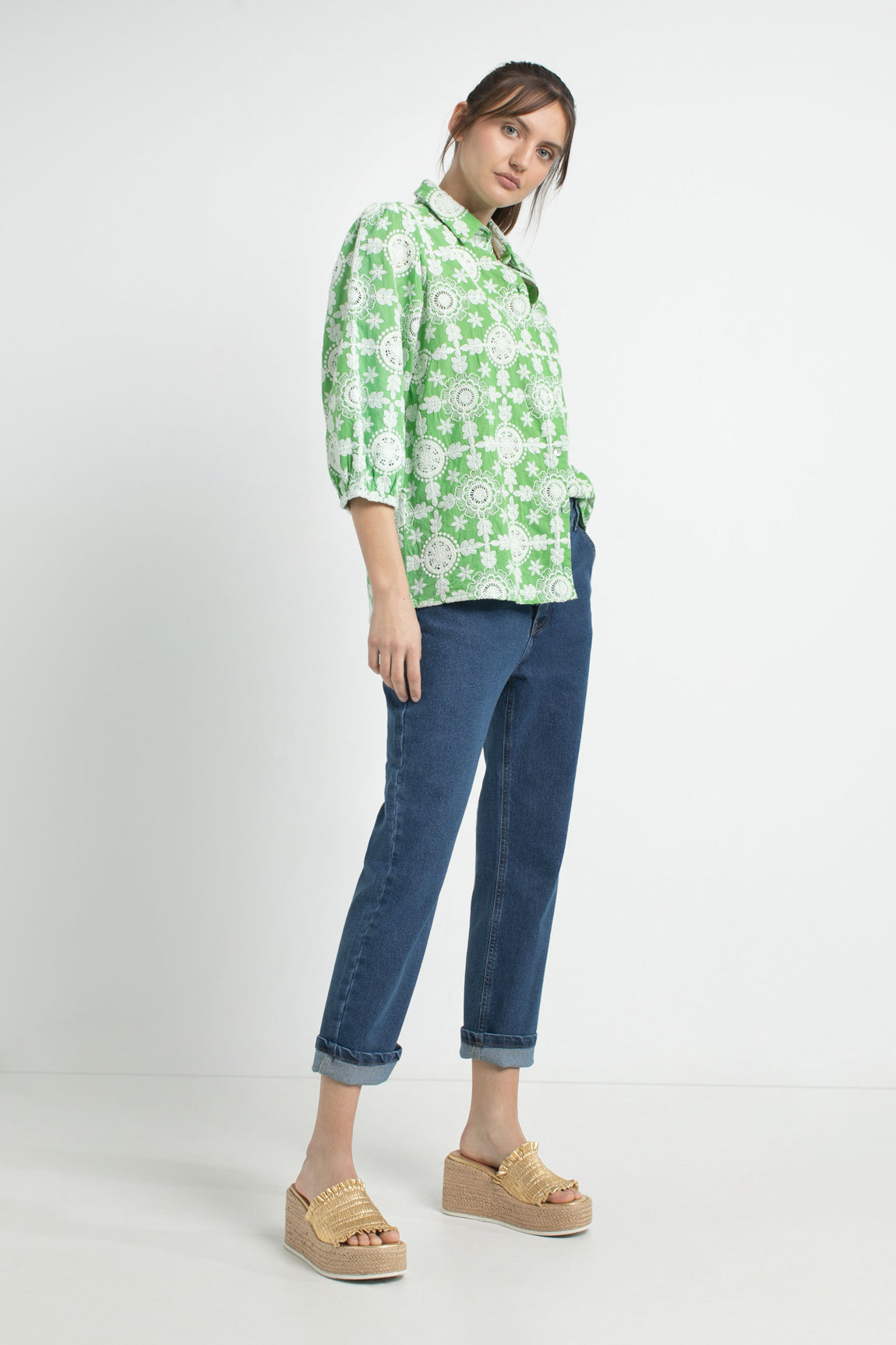 Devan blouse | Parrot Green