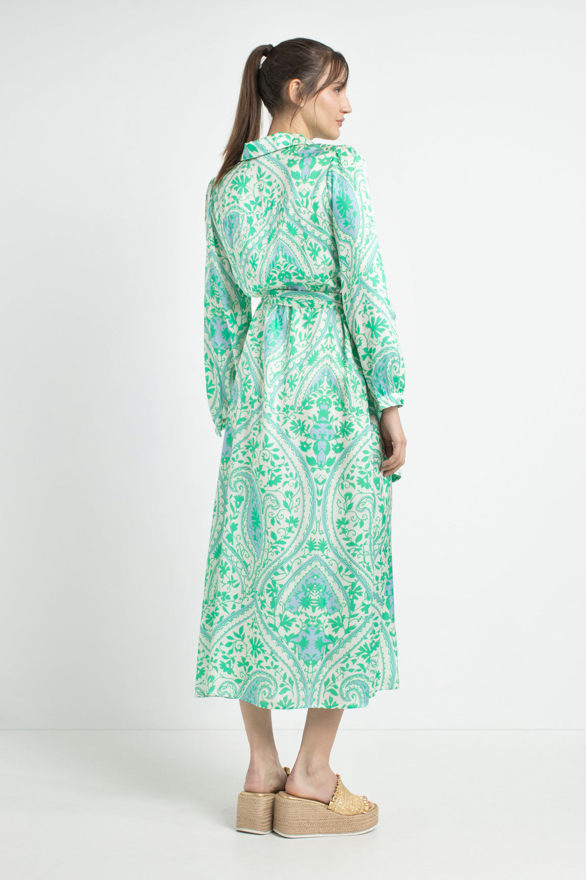 Dahlia dress | Parrot Green print