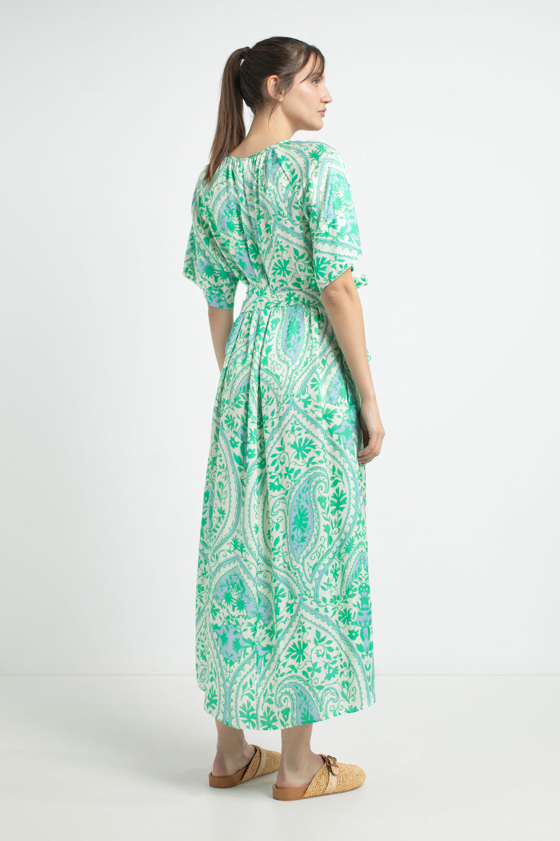 Damaris dress | Parrot Green print