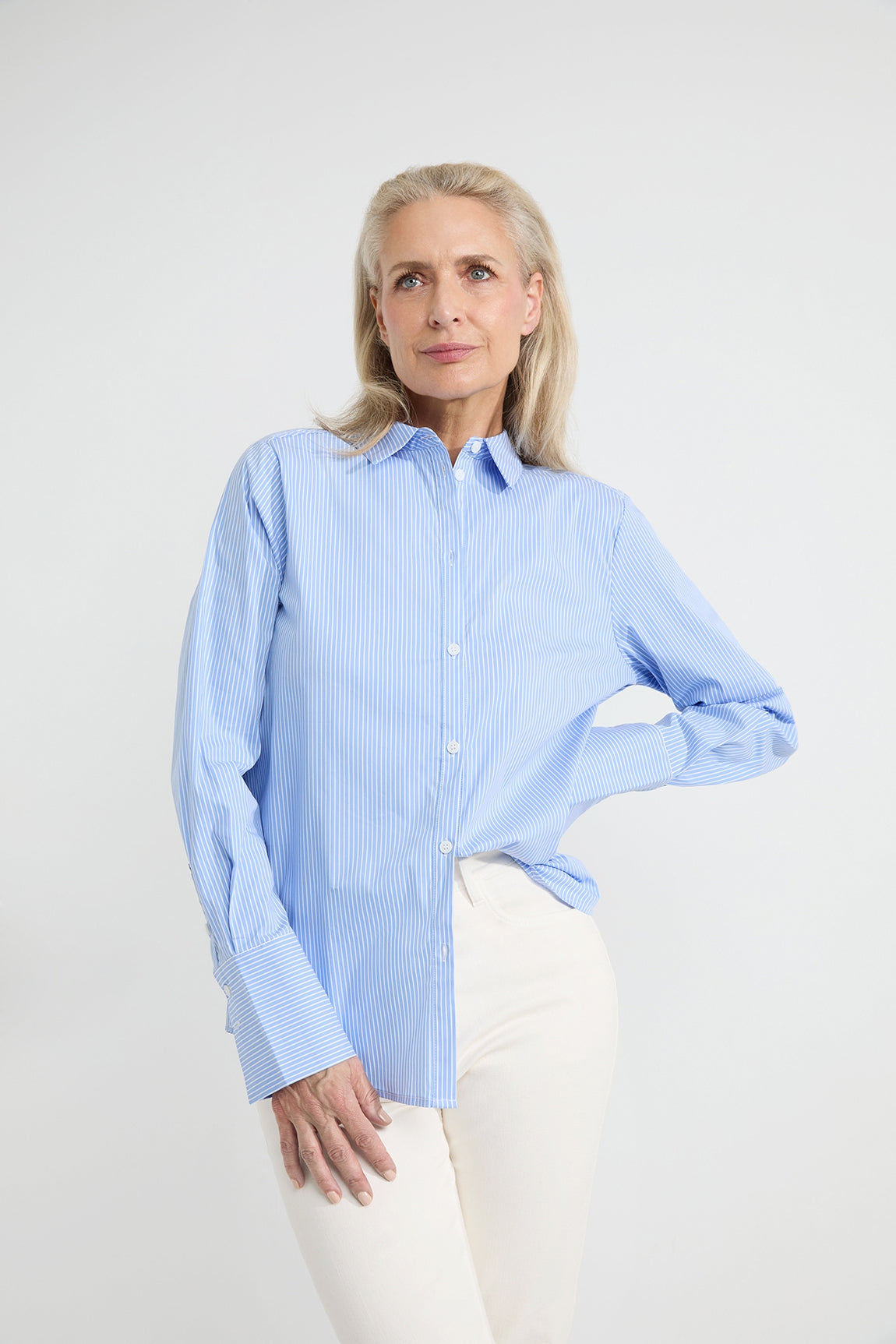 Annemijn blouse | Light Blue stripe