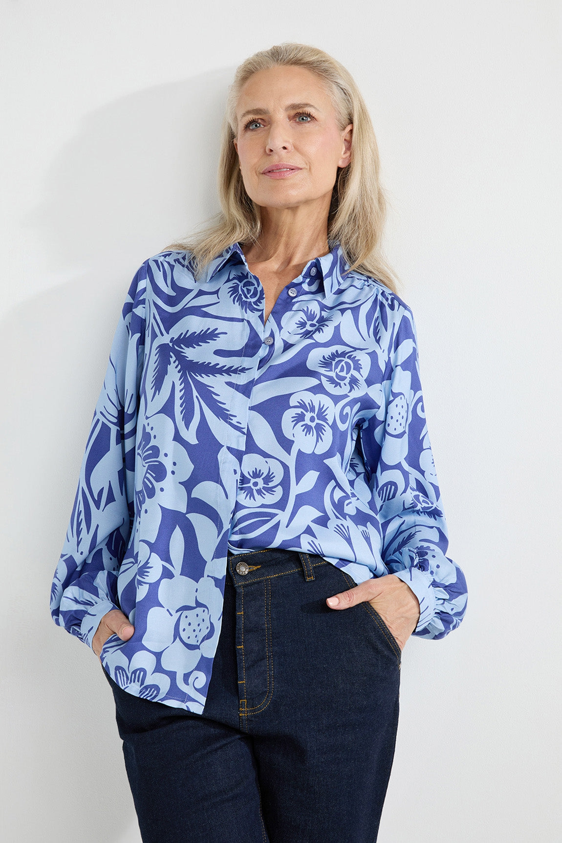 Armand blouse | Ocean Blue Print