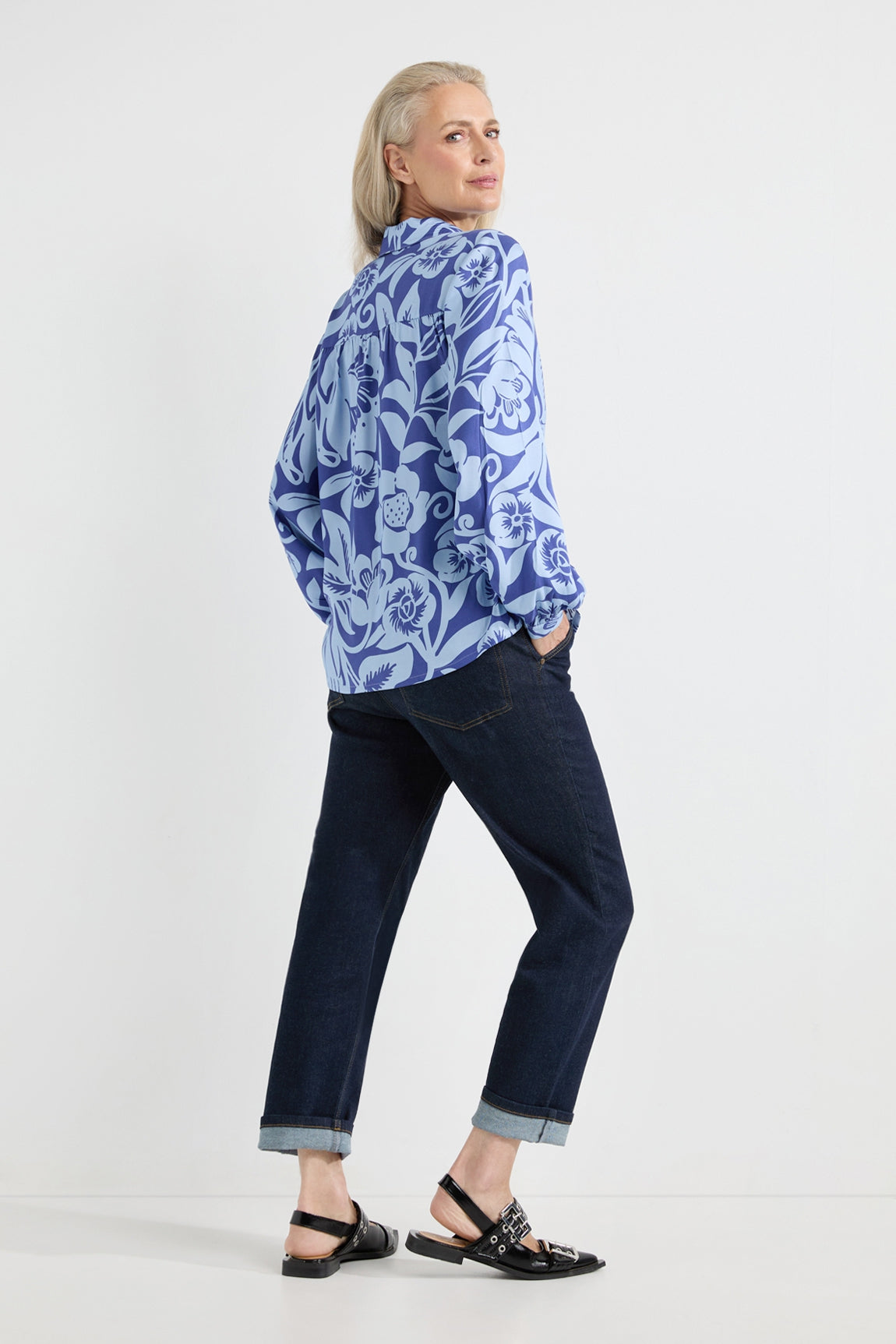 Armand blouse | Ocean Blue Print