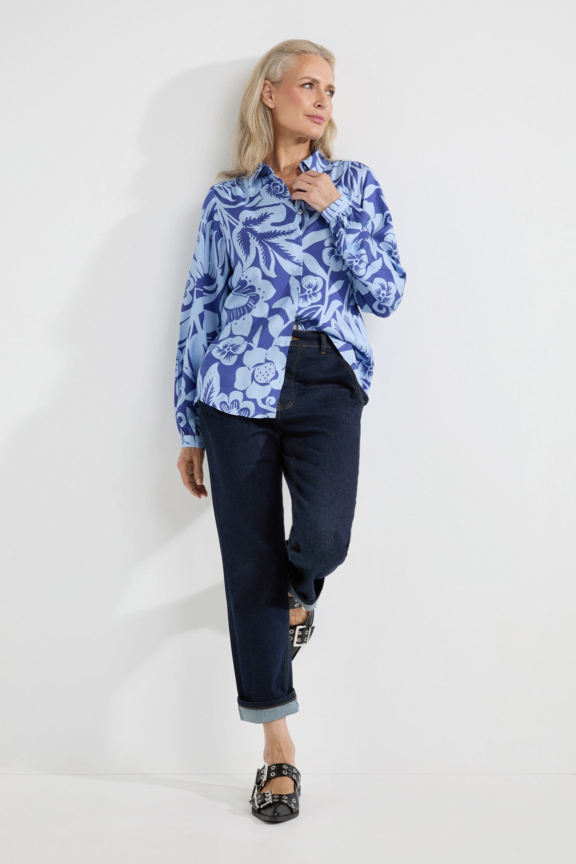 Armand blouse | Ocean Blue Print