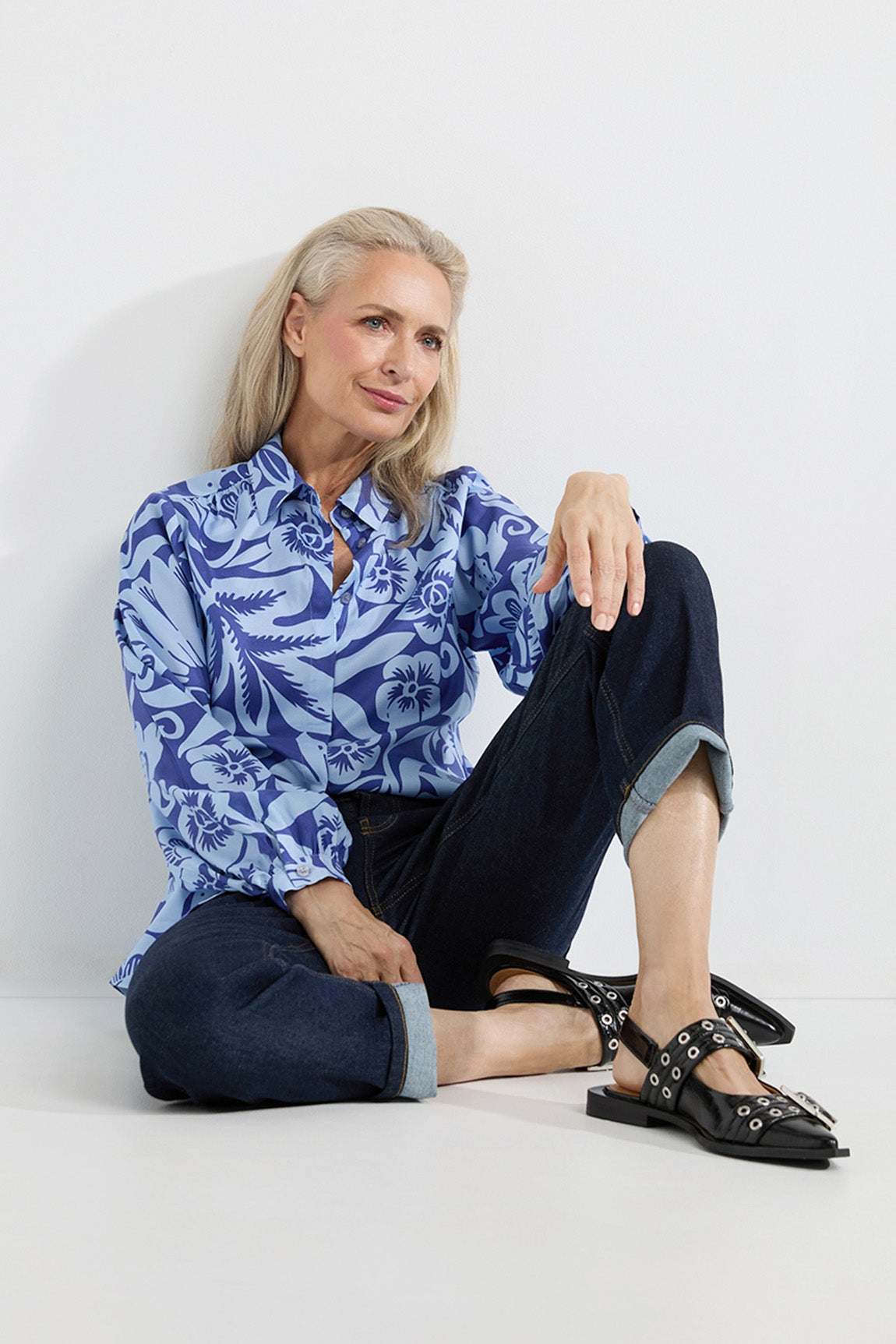 Armand blouse | Ocean Blue Print