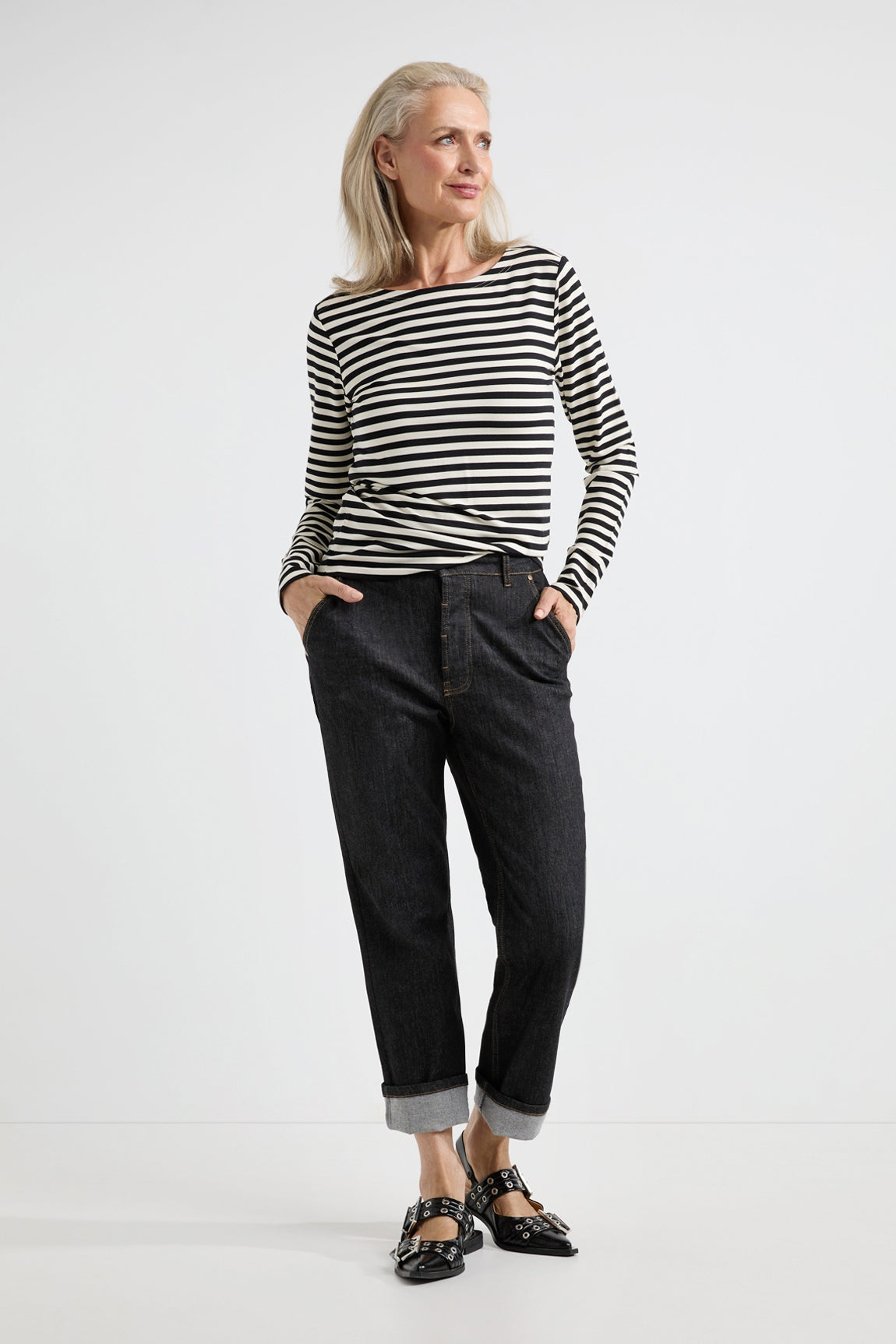 Aline t-shirt | Stripe Black