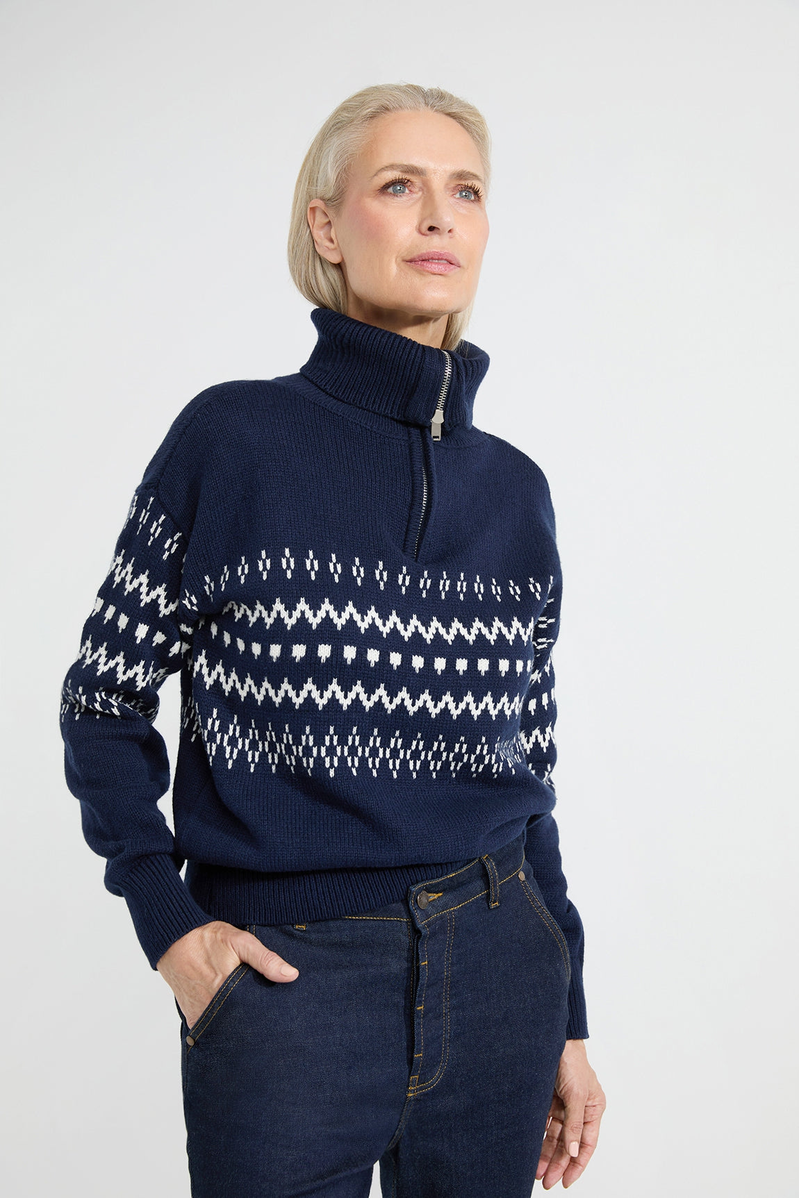 Alana sweater | Navy print