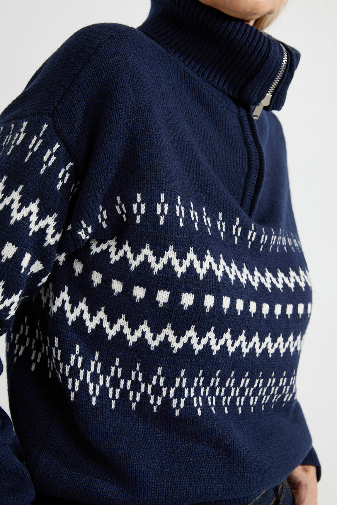 Alana sweater | Navy print