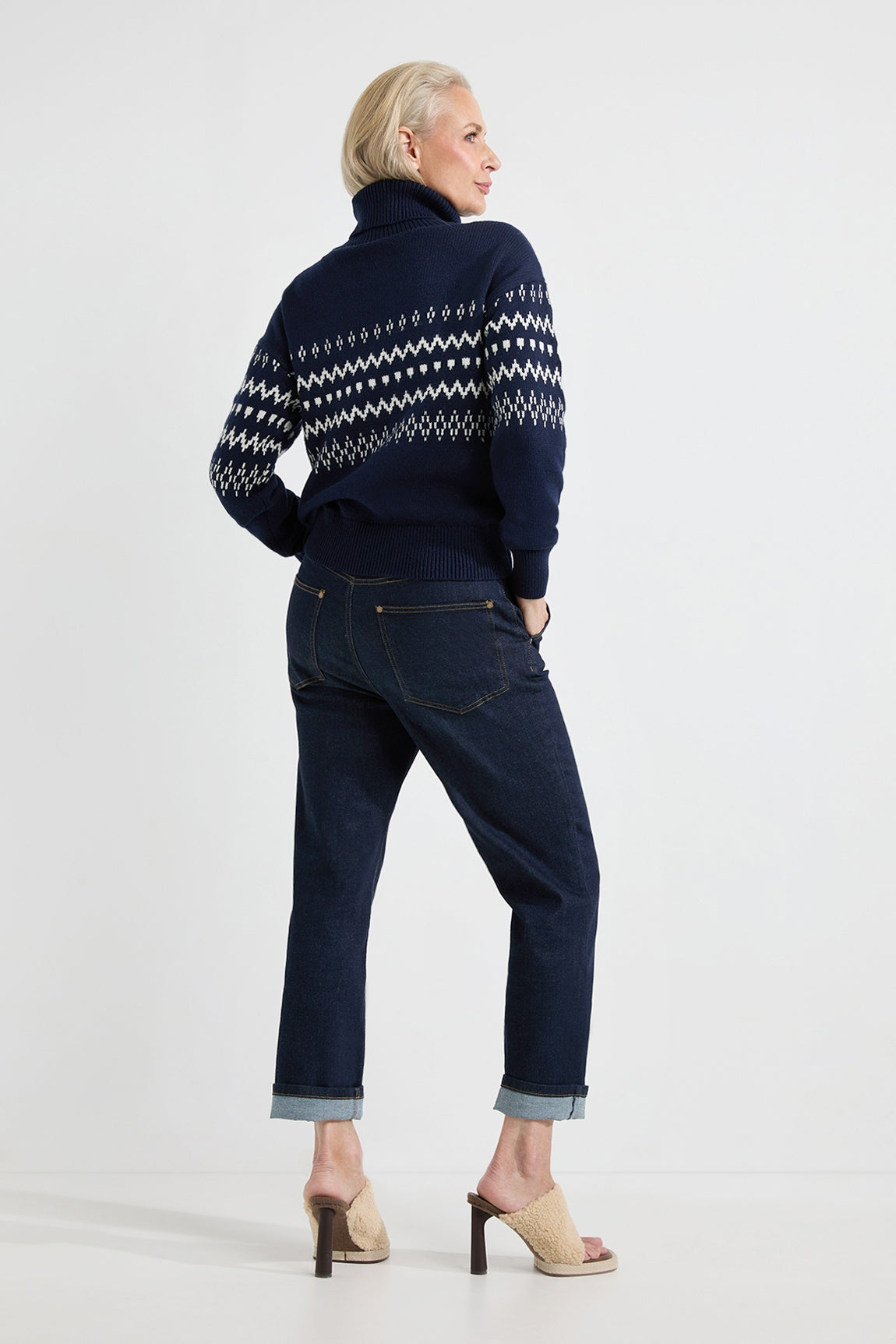 Alana sweater | Navy print