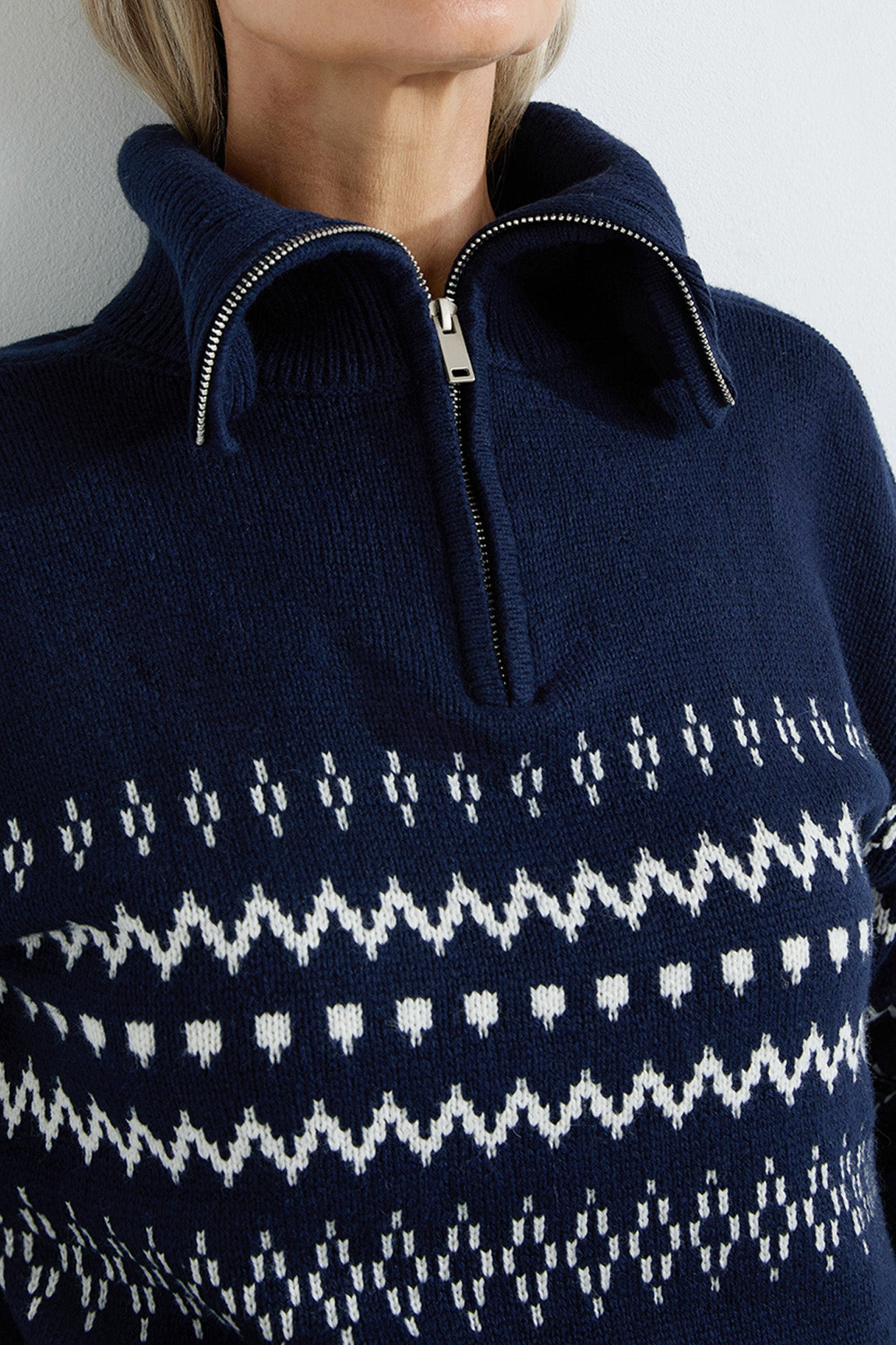 Alana sweater | Navy print