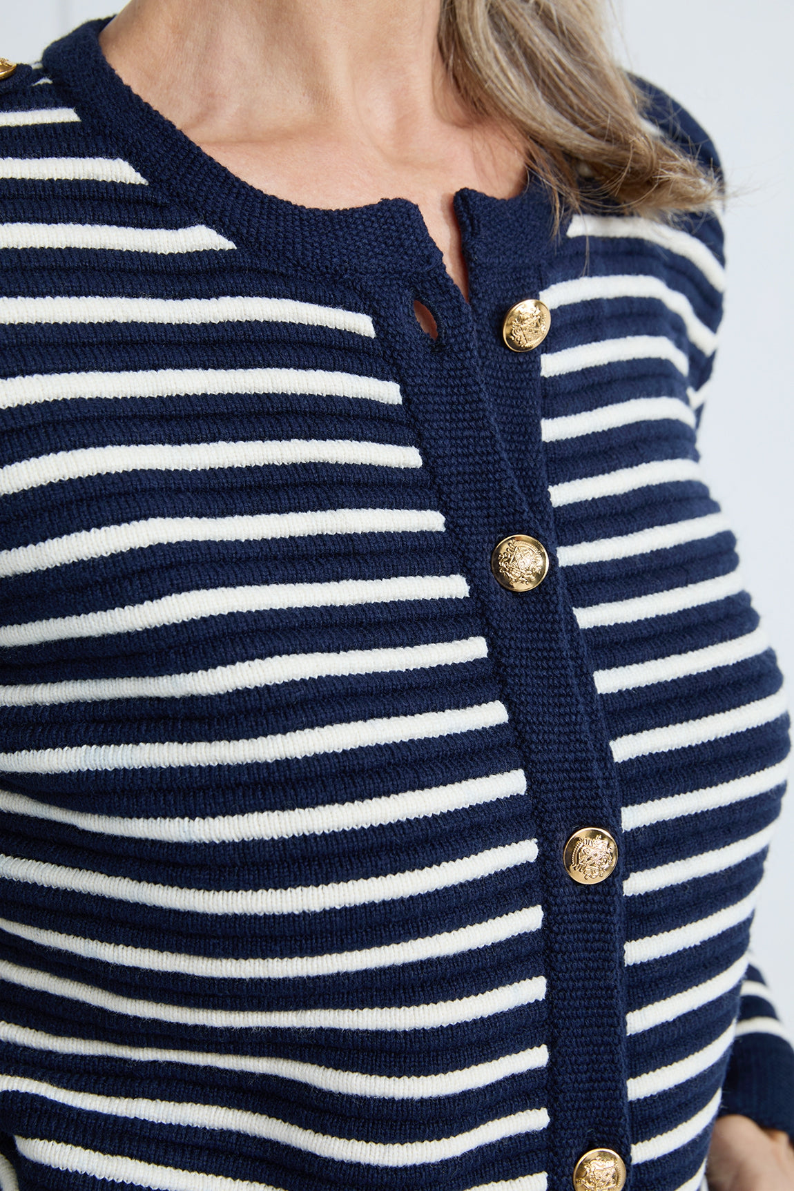 Avery cardigan | Navy stripe