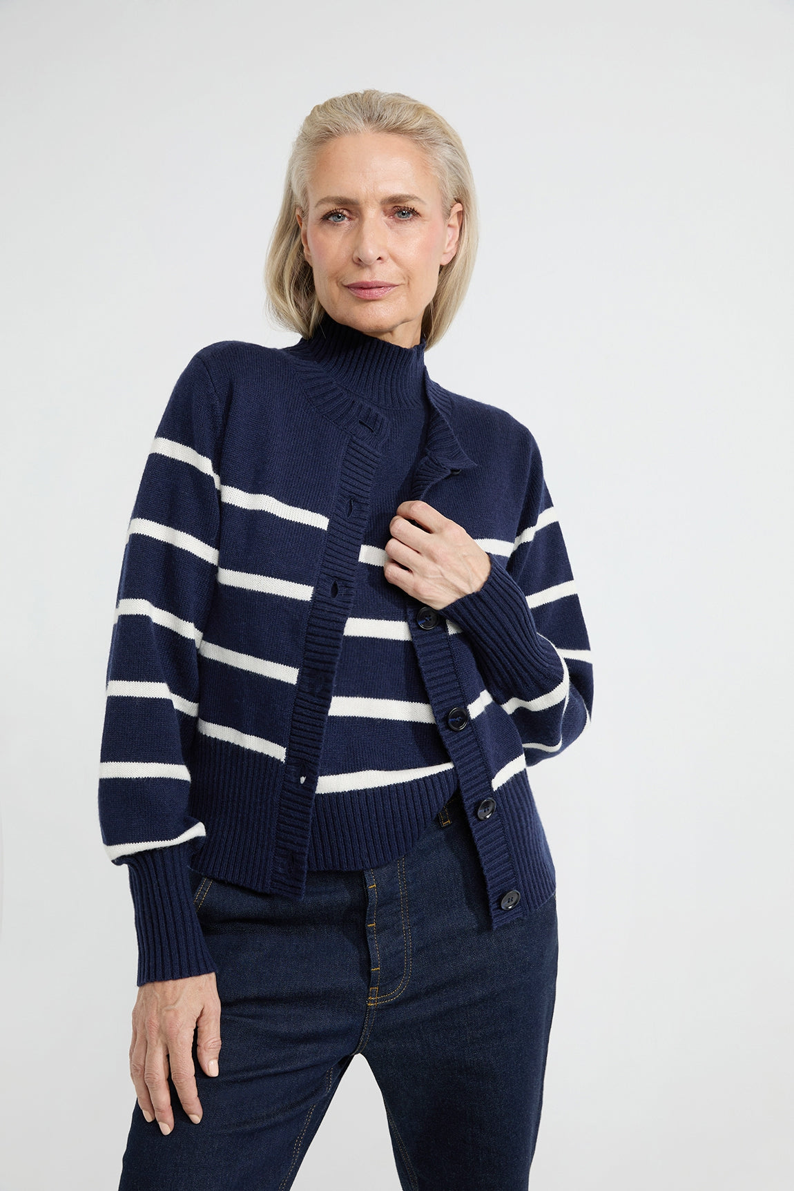 Anja cardigan | Navy stripe