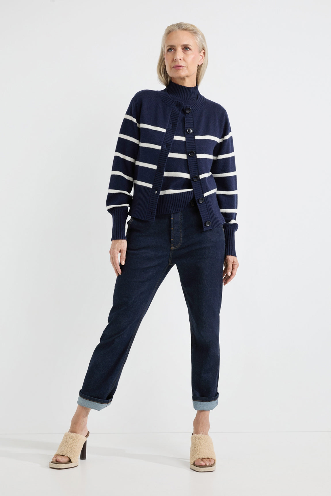 Anja cardigan | Navy stripe