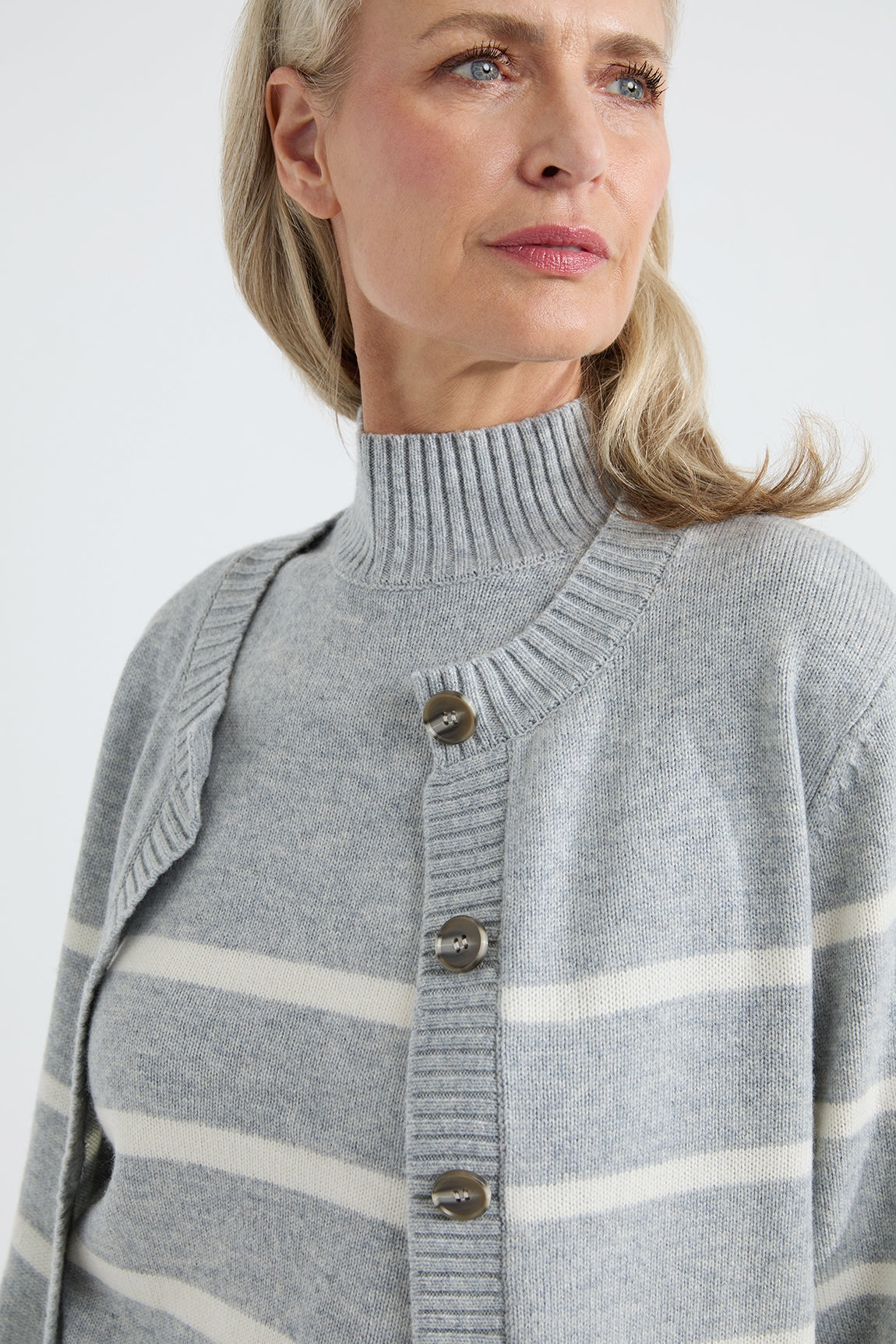 Anja cardigan | Grey stripe