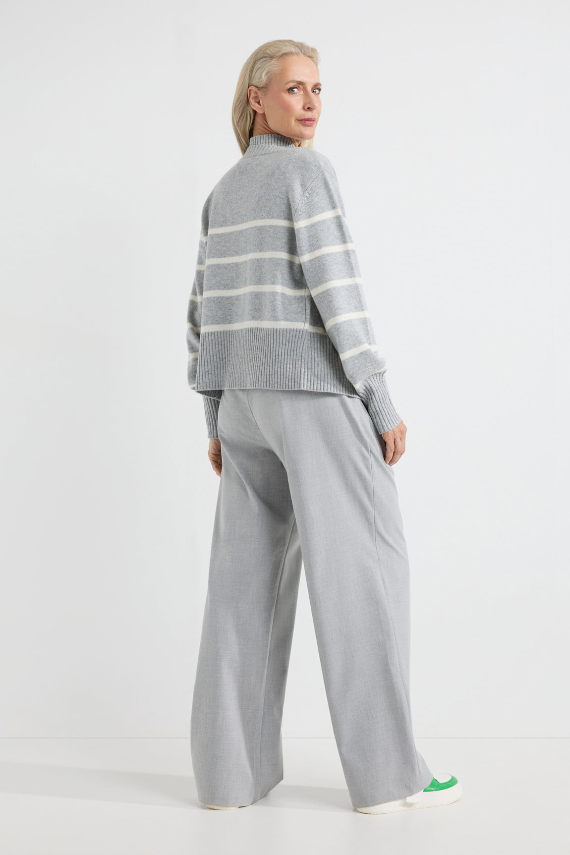 Anja cardigan | Grey stripe