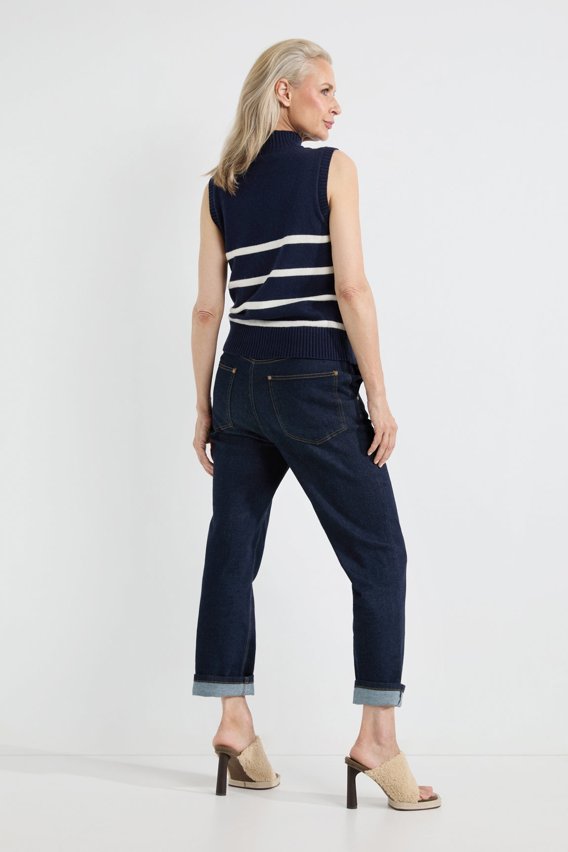 Arianne Singlet | Navy stripe