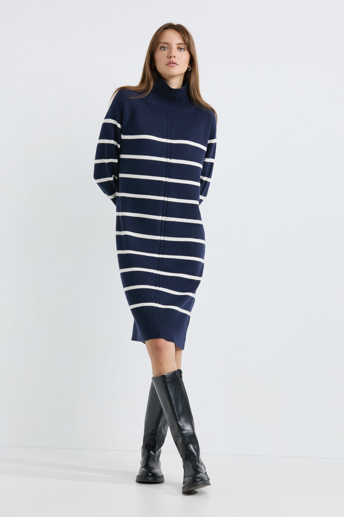 Anika dress | Navy stripe