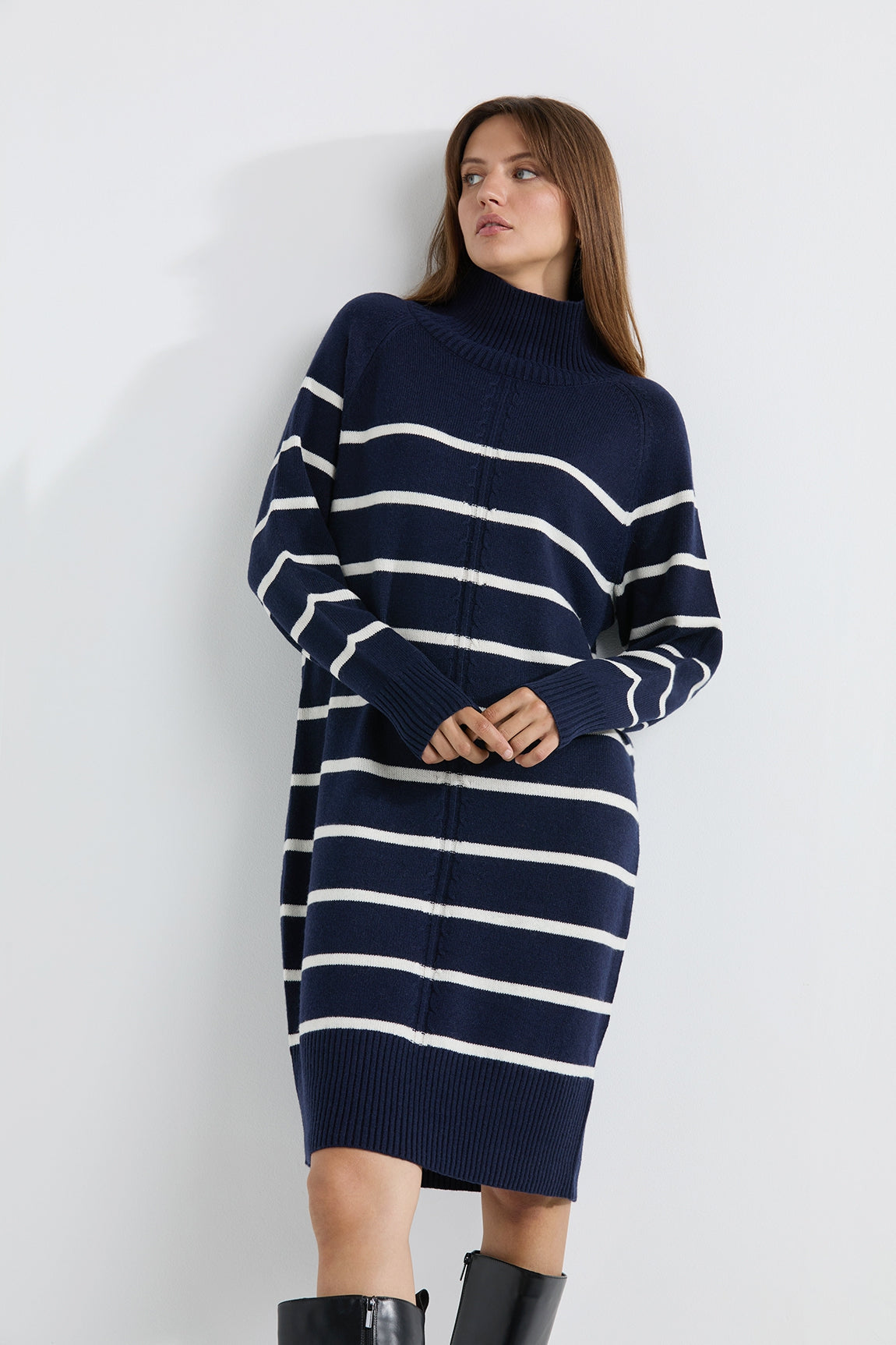 Anika dress | Navy stripe