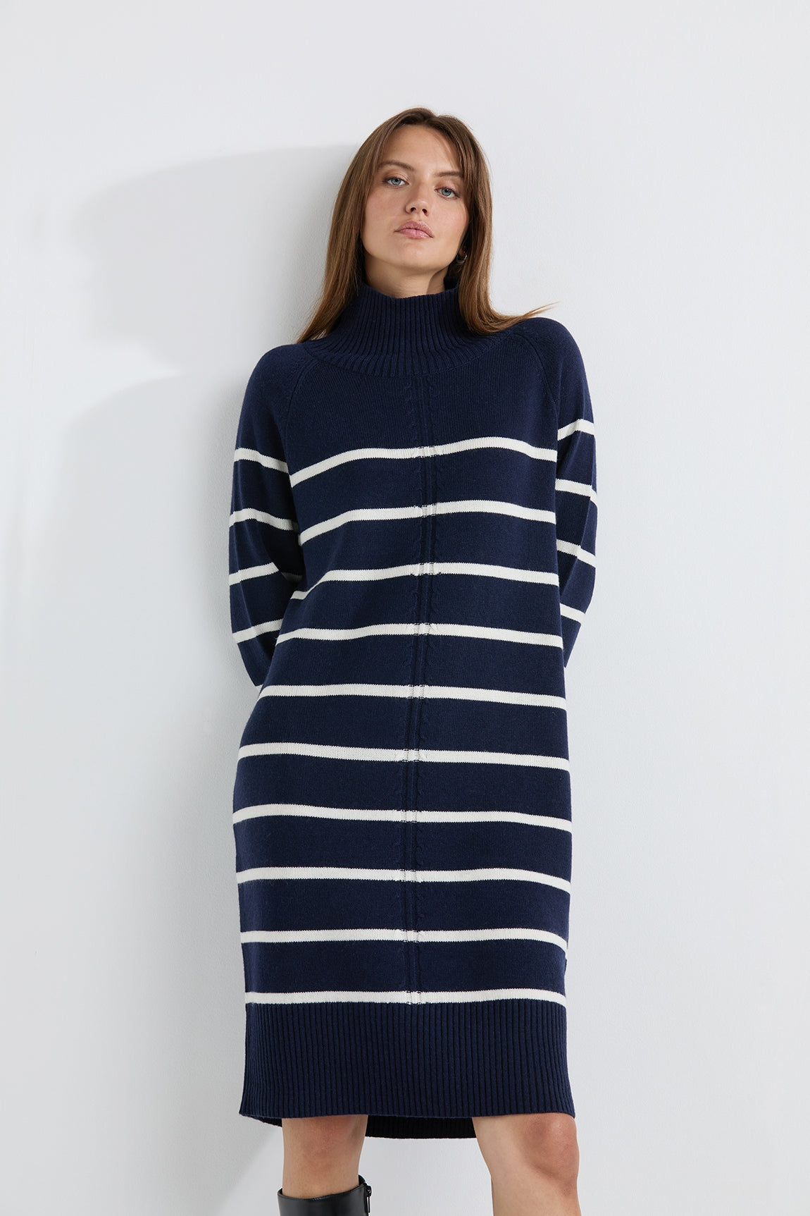 Anika dress | Navy stripe