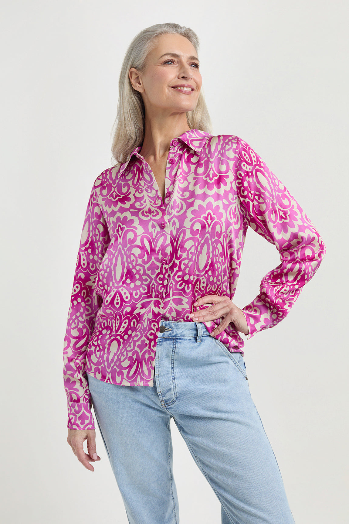 Jack blouse | Fuchsia print