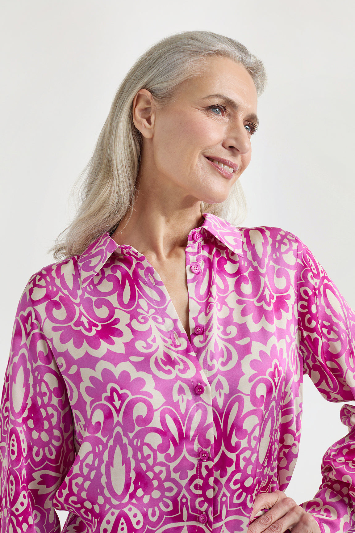 Jack blouse | Fuchsia print